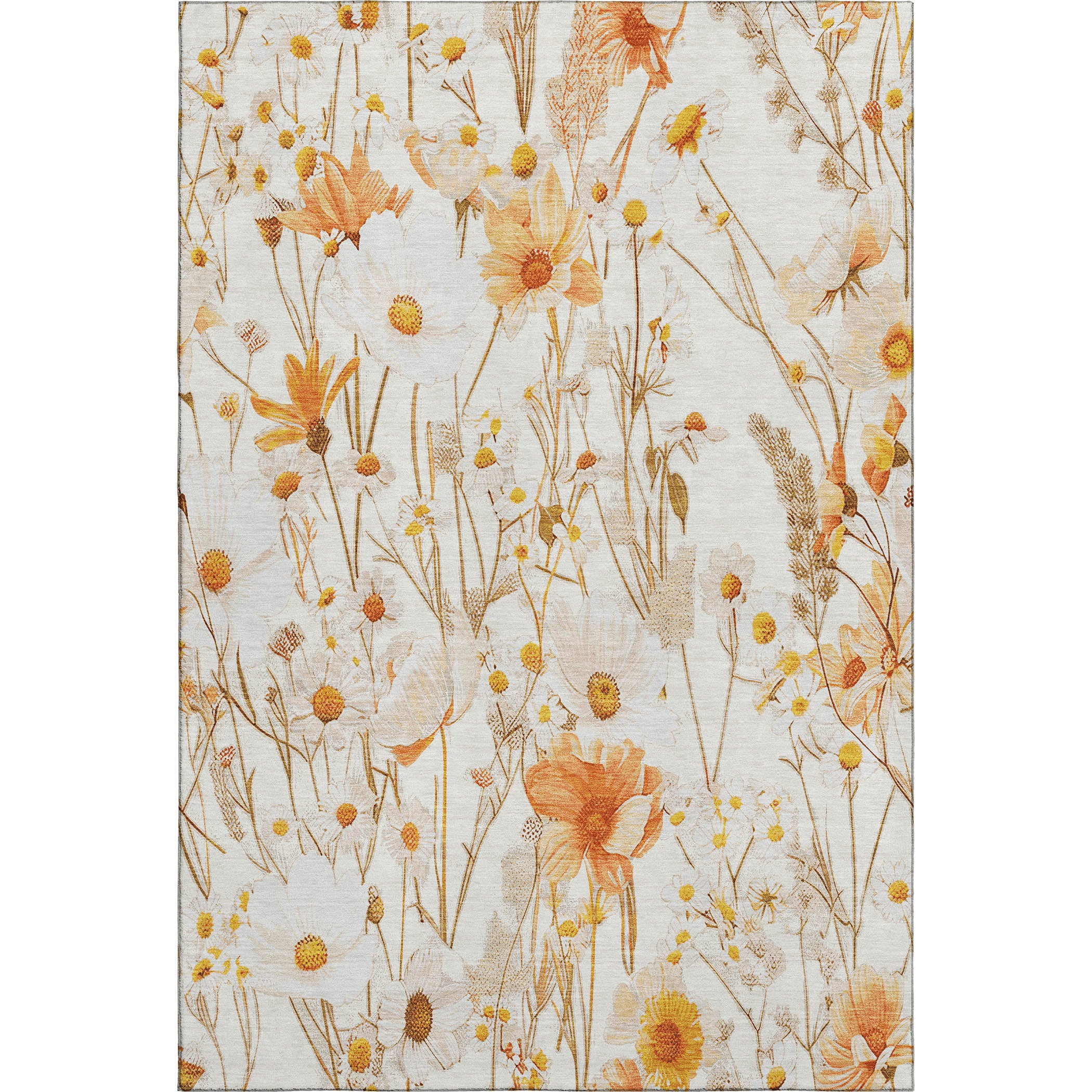 Florence Machine Washable Transitional Ivory Rug 2'6" x 3'10" #shape_Rectangle