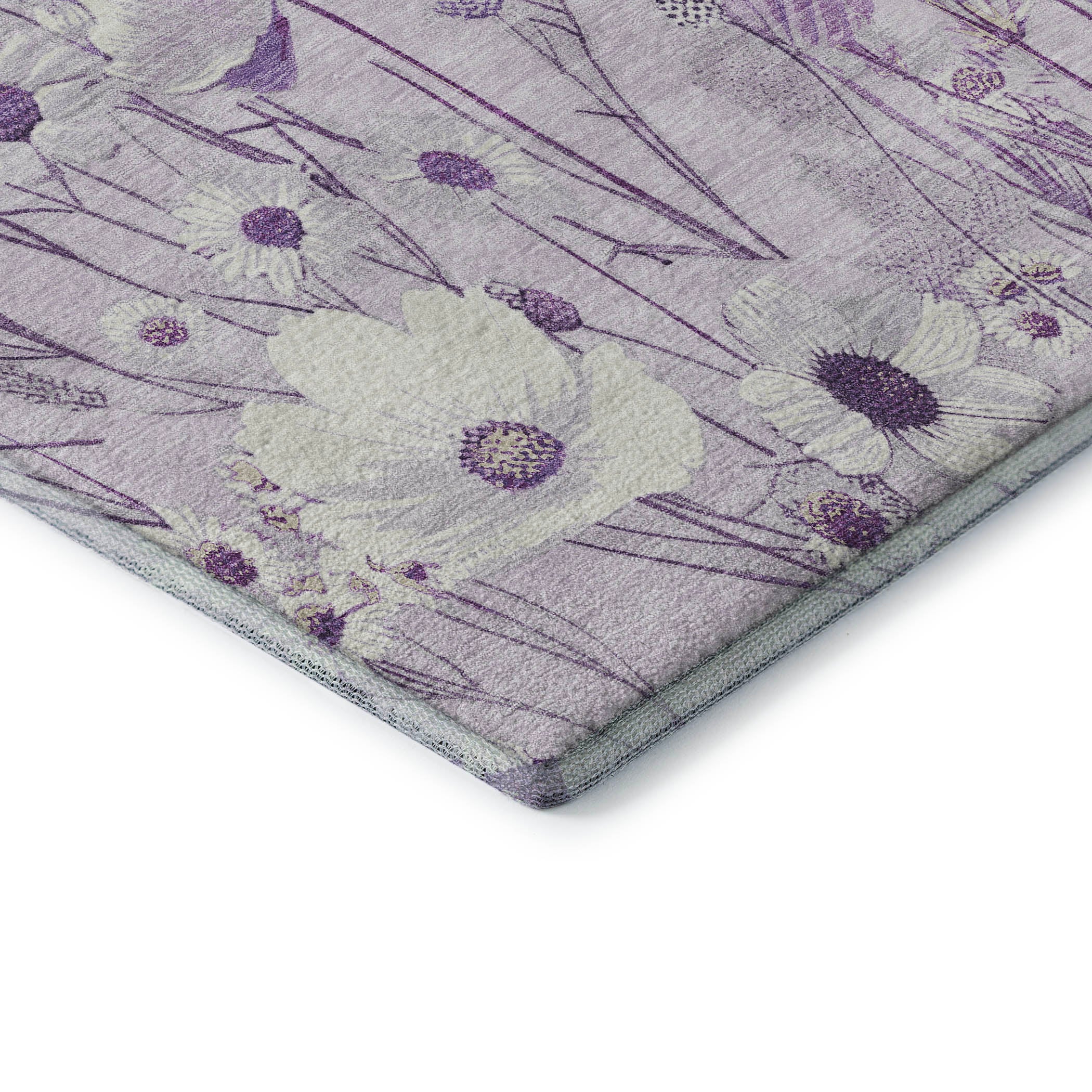 Florence Machine Washable Transitional Lavender Purple Rug 1'8" x 2'6" #shape_Rectangle