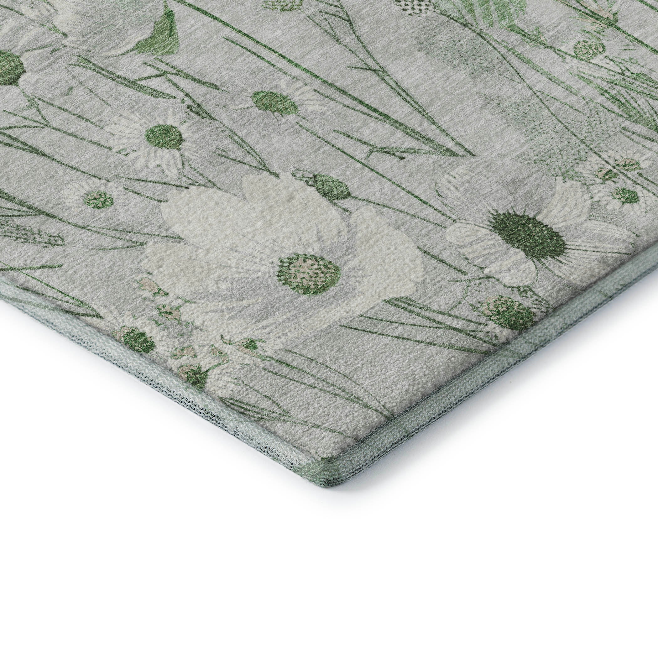 Florence Machine Washable Transitional Mint Green Rug 1'8" x 2'6" #shape_Rectangle