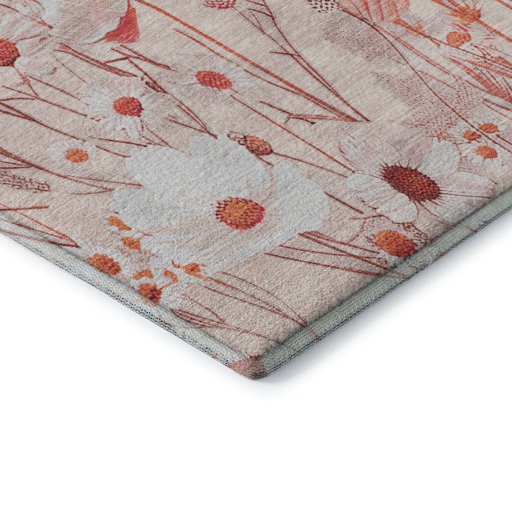 Florence Machine Washable Transitional Salmon Orange Rug 1'8" x 2'6" #shape_Rectangle