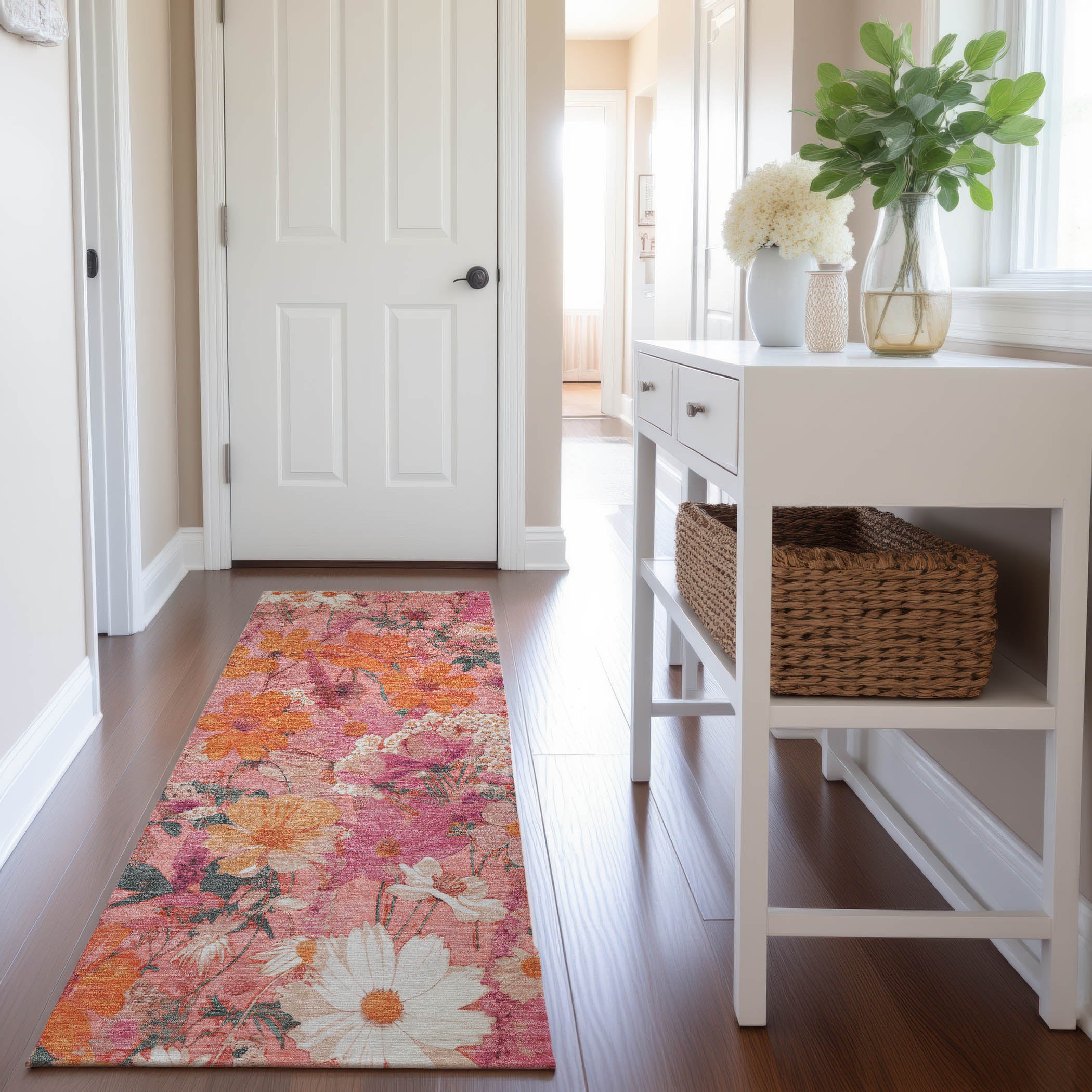 Chiang Mai Machine Washable Transitional Blush Pink Rug 2'3" x 7'6" #shape_Runner