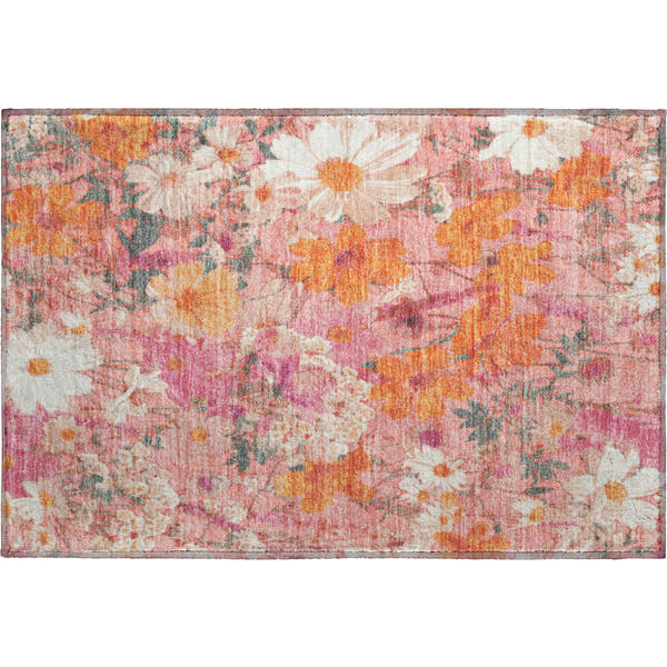 Chiang Mai Machine Washable Transitional Blush Pink Rug 1'8" x 2'6"