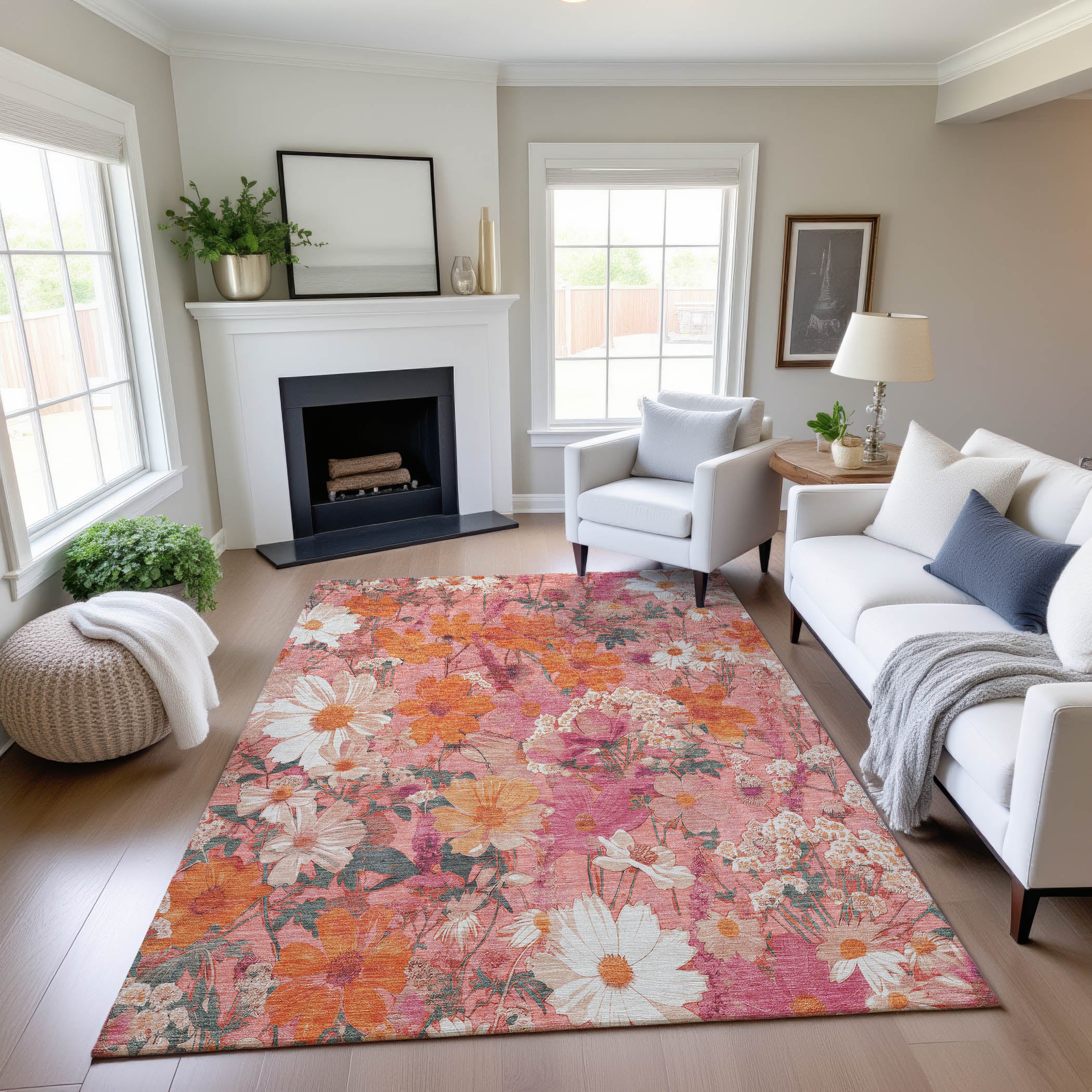 Chiang Mai Machine Washable Transitional Blush Pink Rug 2'6" x 3'10" #shape_Rectangle