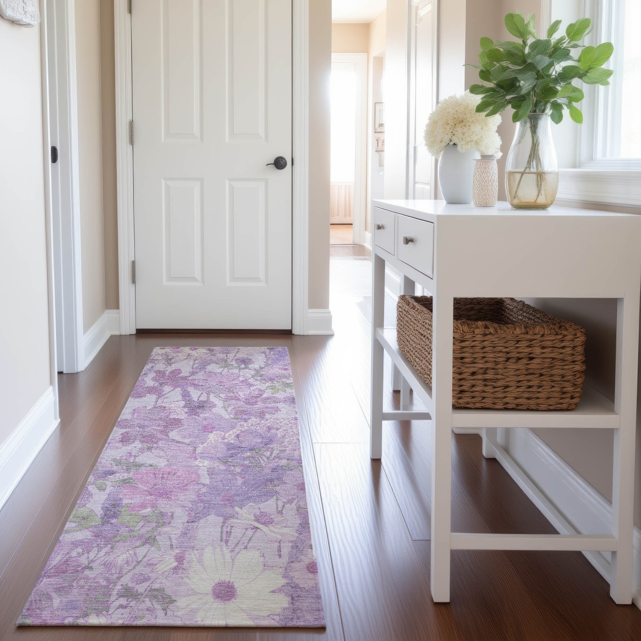 Chiang Mai Machine Washable Transitional Lavender Purple Rug 2'3" x 7'6" #shape_Runner