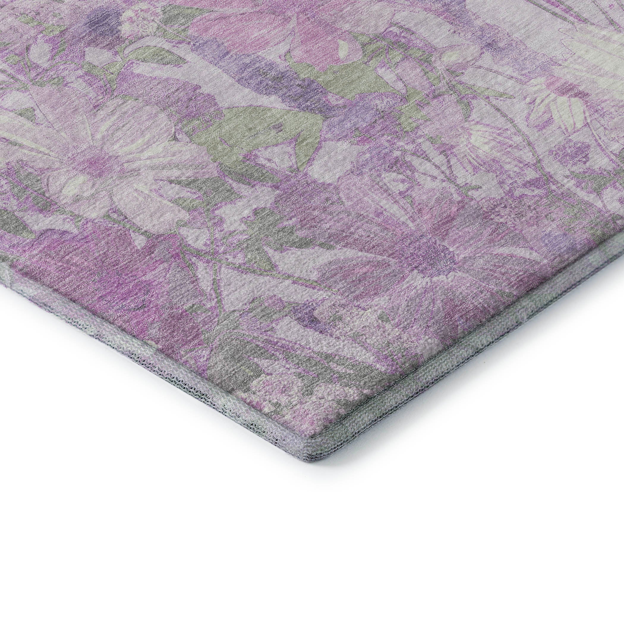 Chiang Mai Machine Washable Transitional Lavender Purple Rug 1'8" x 2'6" #shape_Rectangle