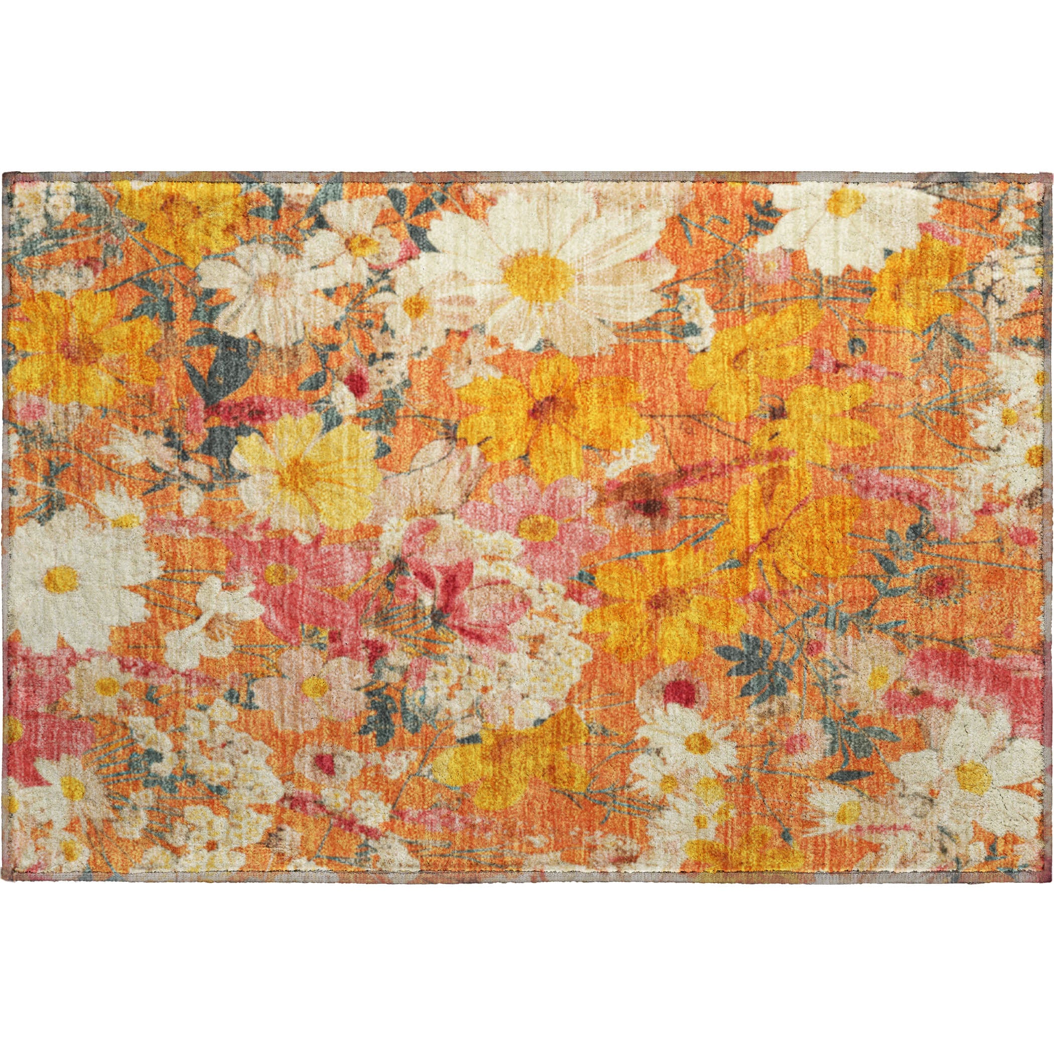 Chiang Mai Machine Washable Transitional Orange Rug 1'8" x 2'6" #shape_Rectangle