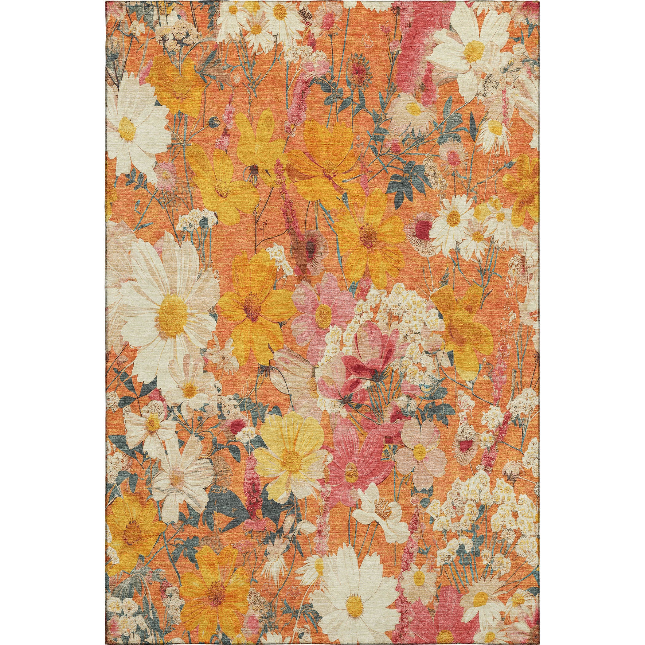 Chiang Mai Machine Washable Transitional Orange Rug 2'6" x 3'10" #shape_Rectangle