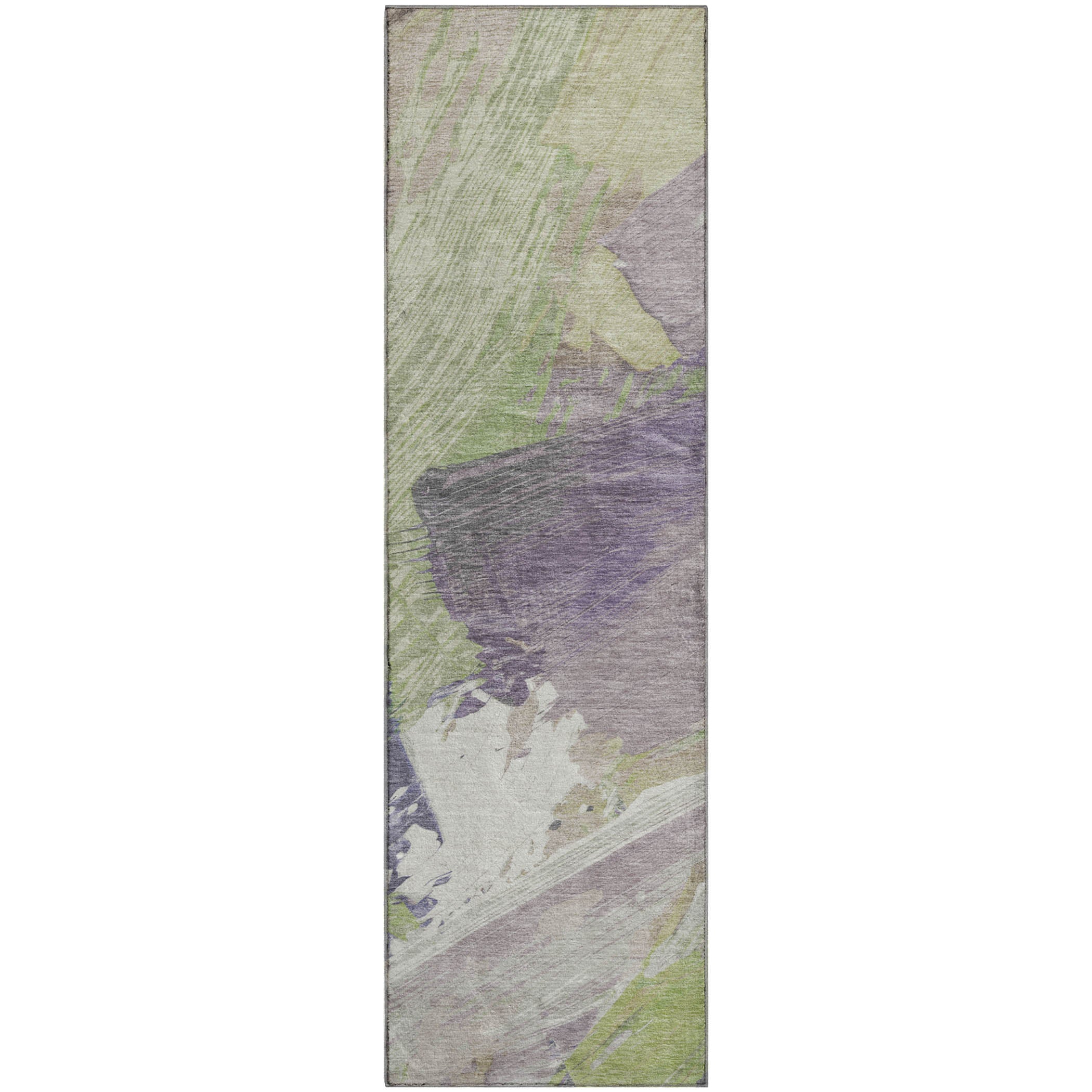 Mostar Machine Washable Transitional Aloe Green Rug 2'3" x 7'6" #shape_Runner
