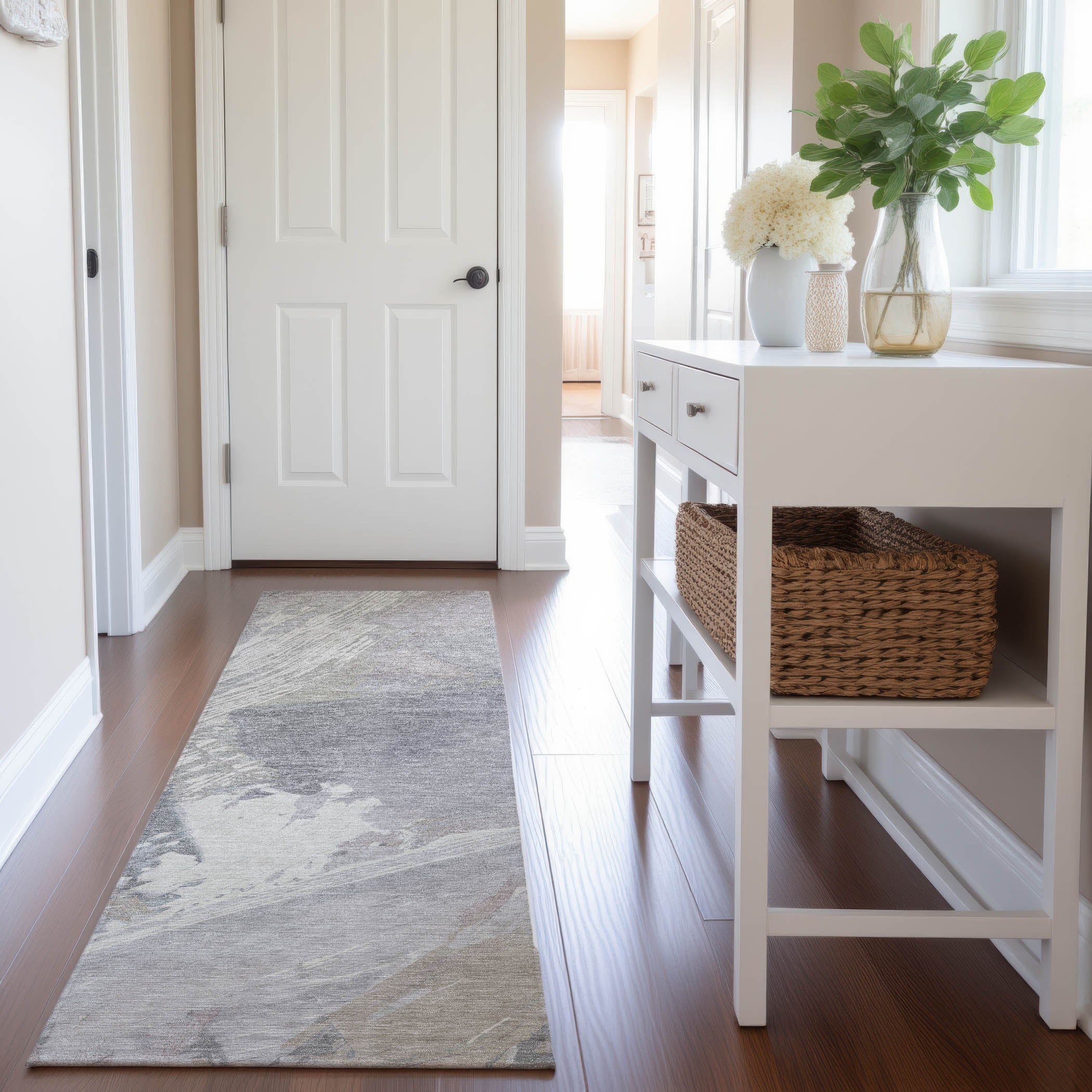Mostar Machine Washable Transitional Putty Ivory Rug 2'3" x 7'6" #shape_Runner