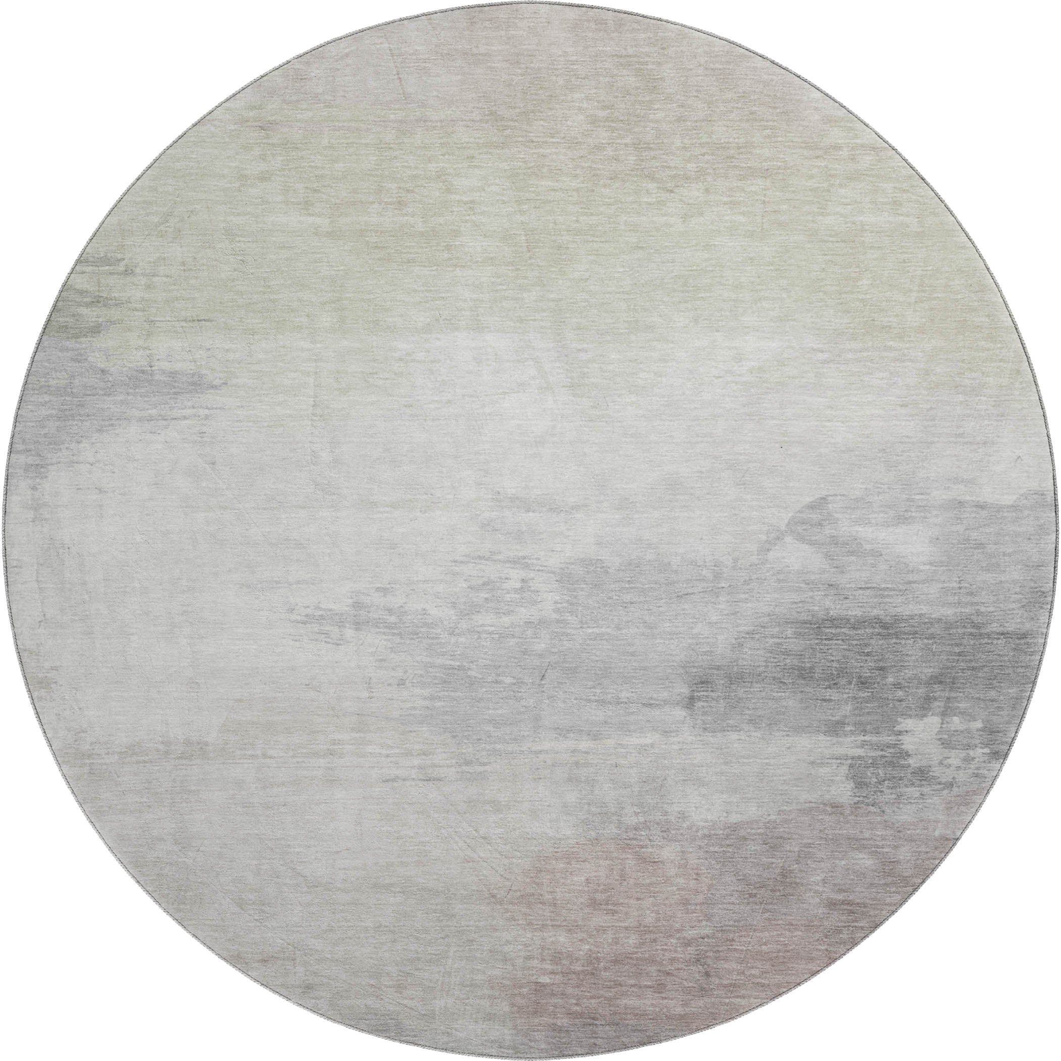 Nairobi Machine Washable Transitional Beige Brown Rug 8' x 8' #shape_Round