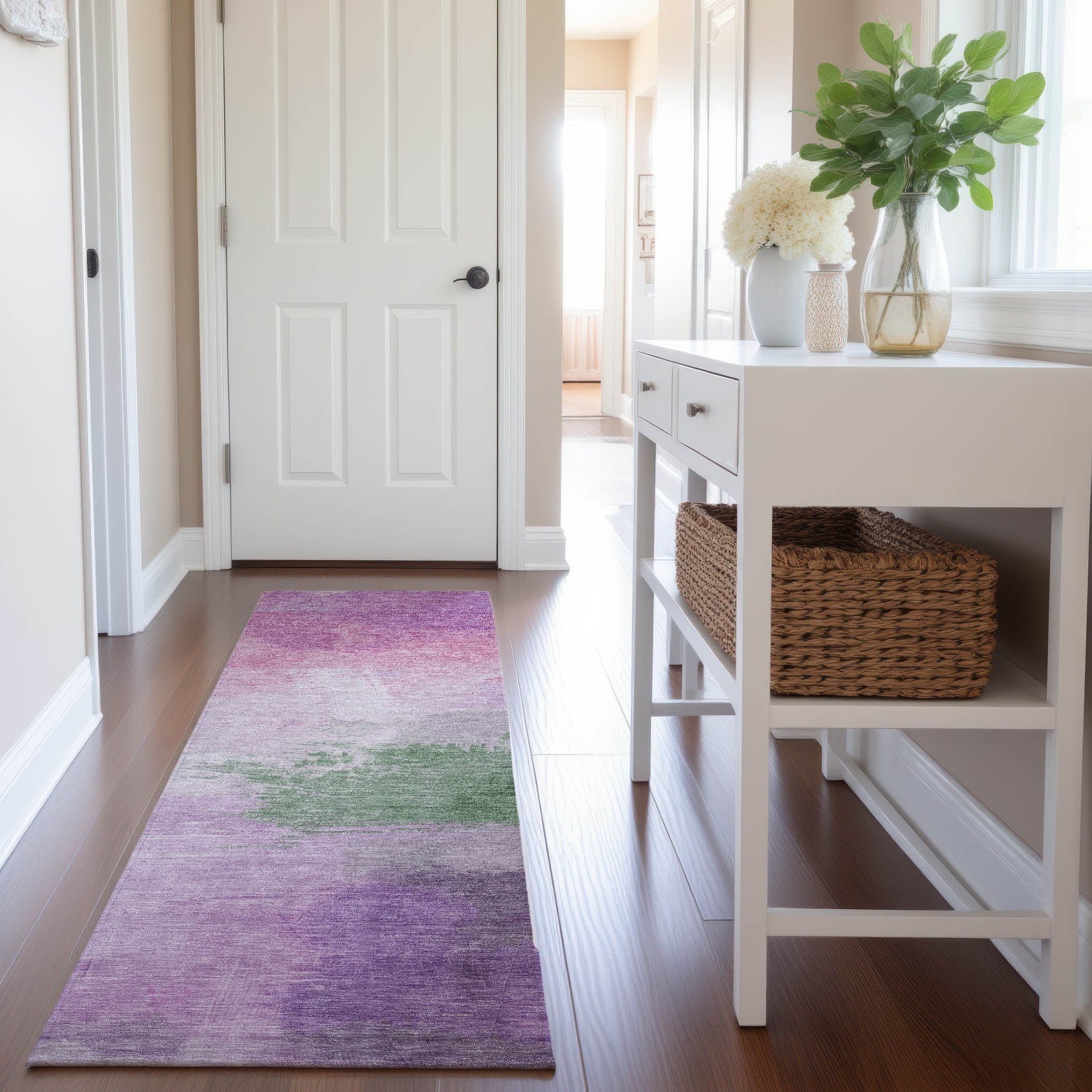 Nairobi Machine Washable Transitional Lilac Purple Rug 2'3" x 7'6" #shape_Runner
