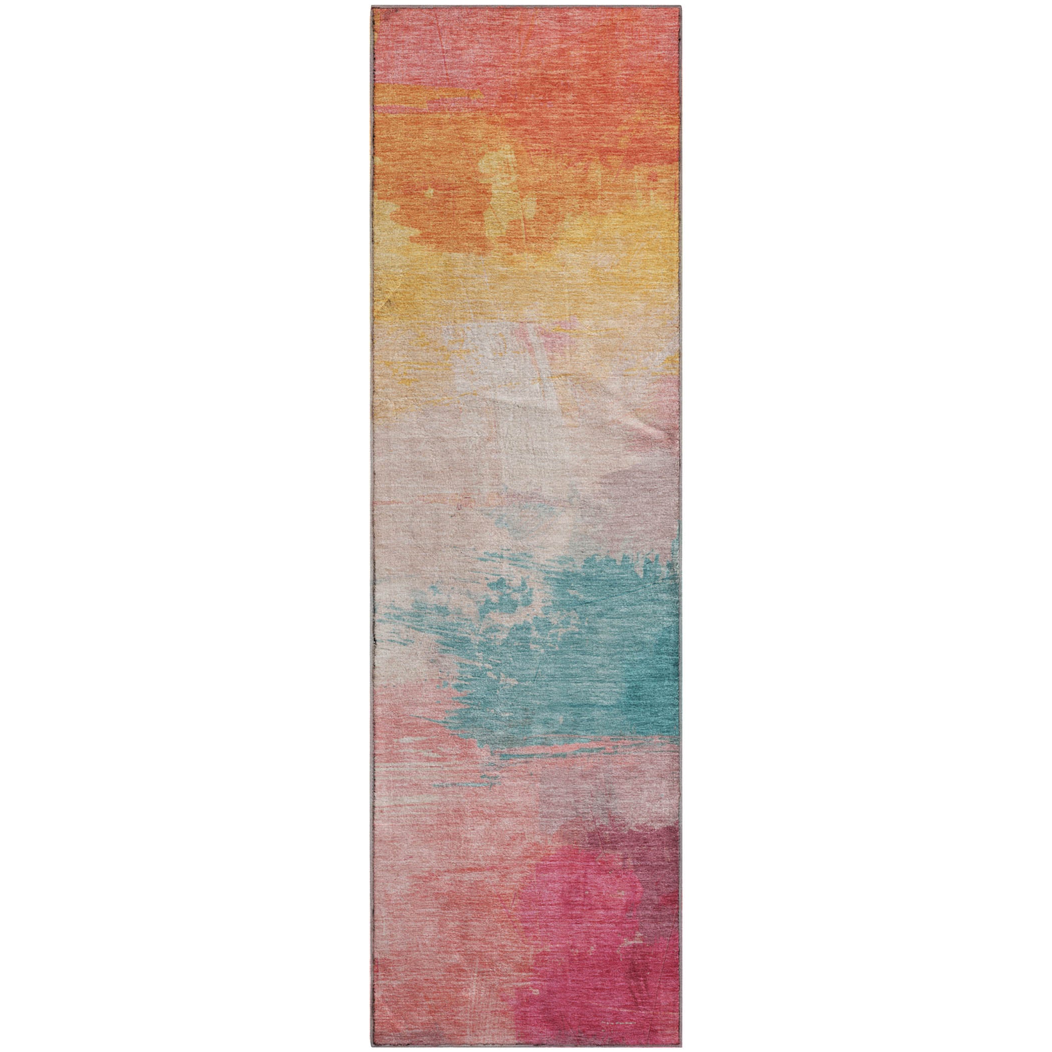 Nairobi Machine Washable Transitional Pink Rug 2'3" x 7'6" #shape_Runner