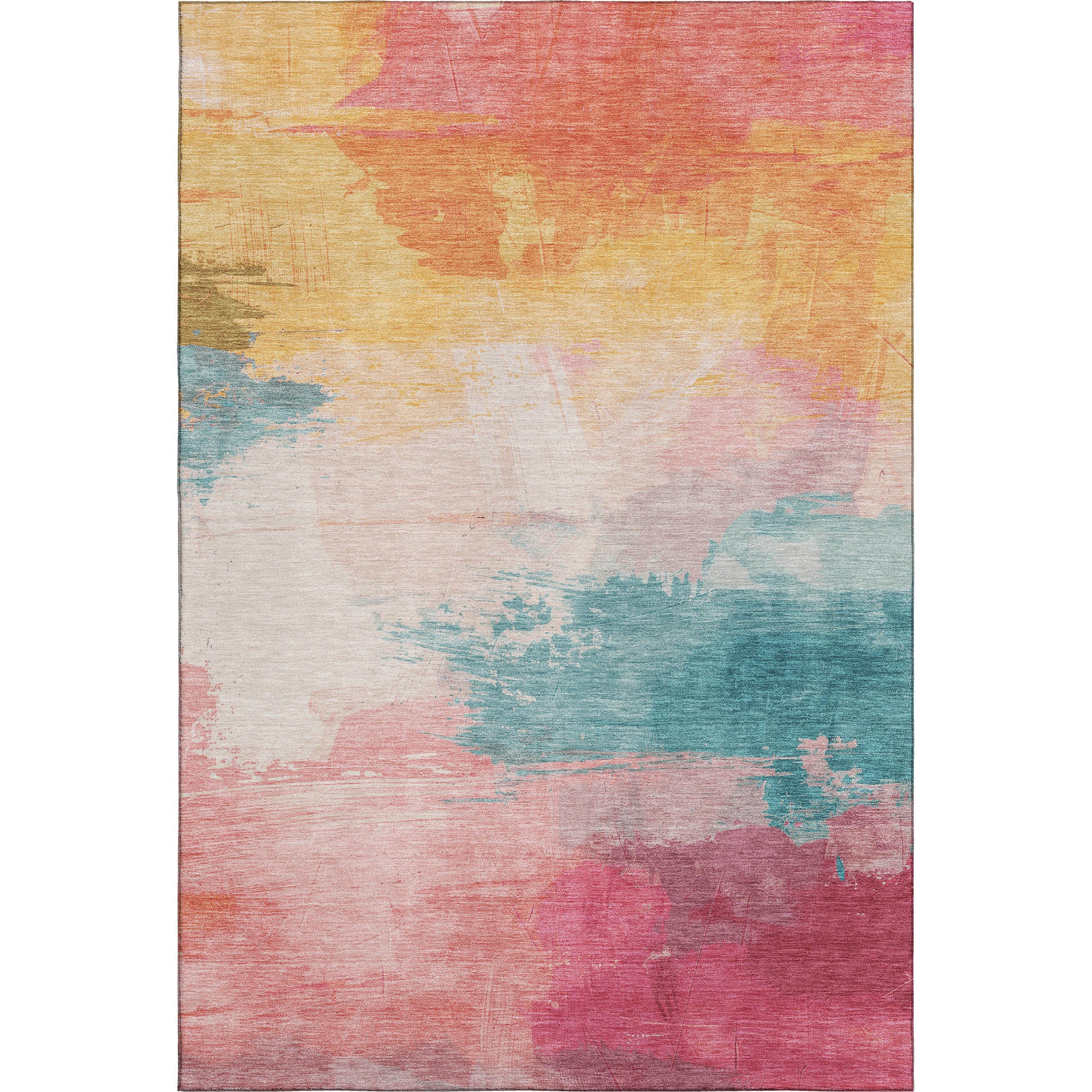Nairobi Machine Washable Transitional Pink Rug 2'6" x 3'10" #shape_Rectangle