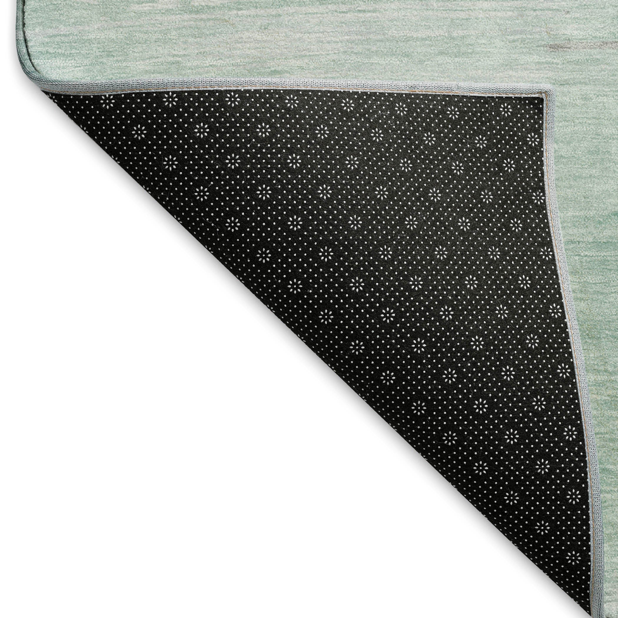Nairobi Machine Washable Transitional Seafoam Blue Rug 1'8" x 2'6" #shape_Rectangle