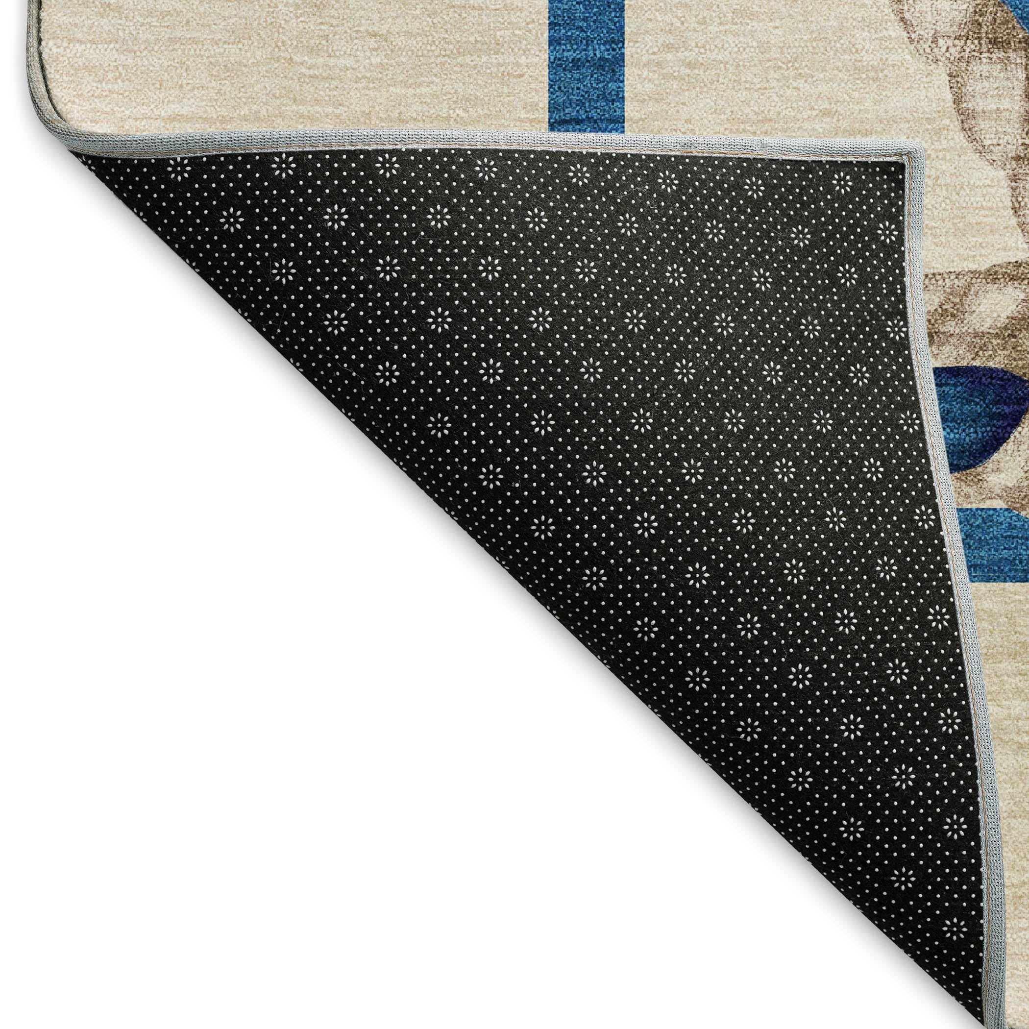 Luang Prabang Machine Washable Coastal Ivory Rug 1'8" x 2'6" #shape_Rectangle