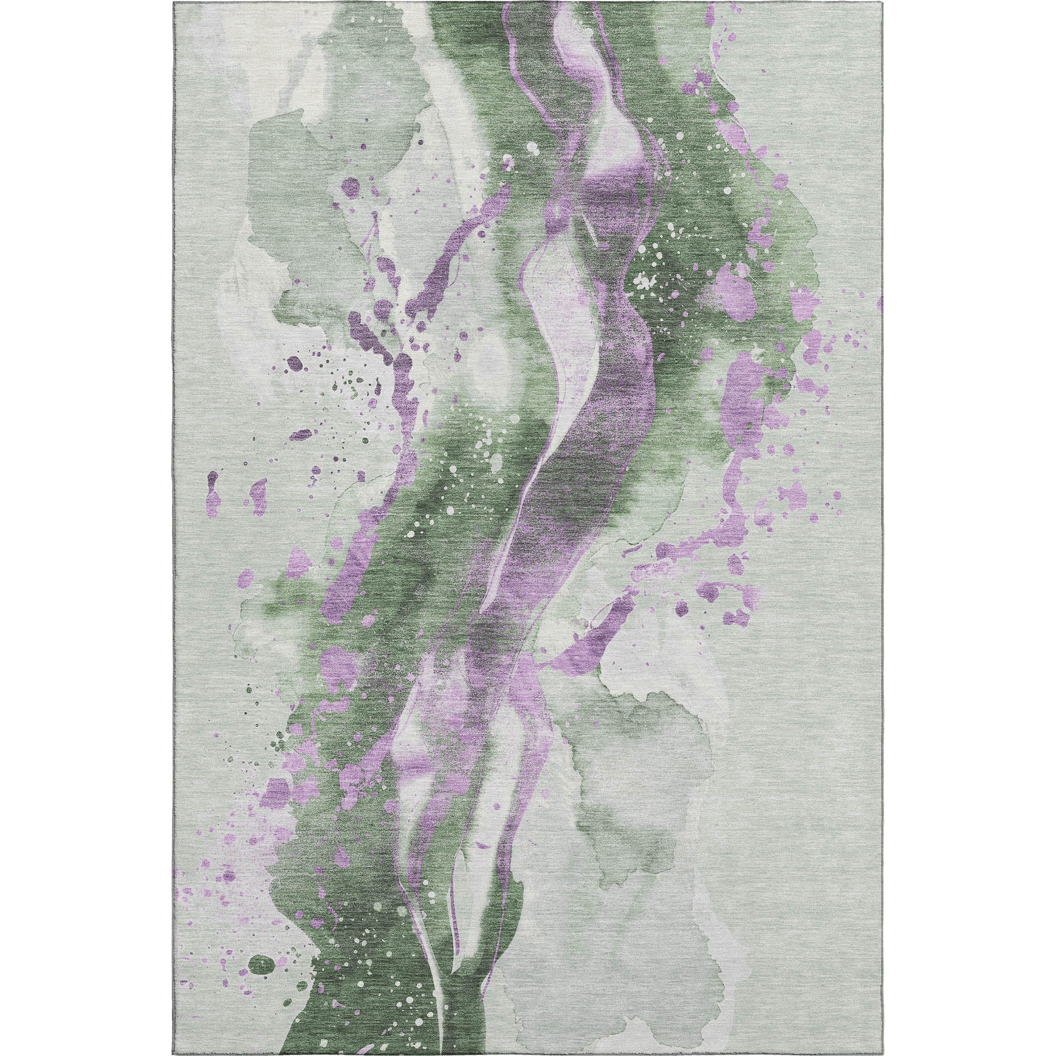 Mdina Machine Washable Transitional Aloe Green Rug 2'6" x 3'10" #shape_Rectangle