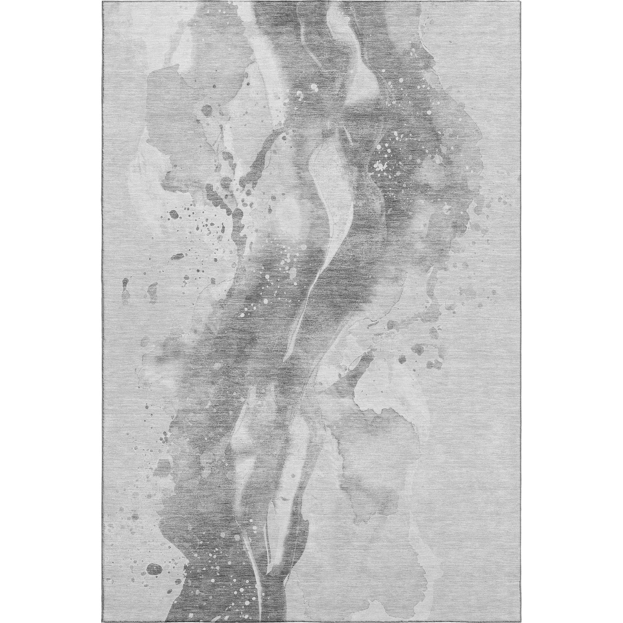 Mdina Machine Washable Transitional Gray Rug 2'6" x 3'10" #shape_Rectangle