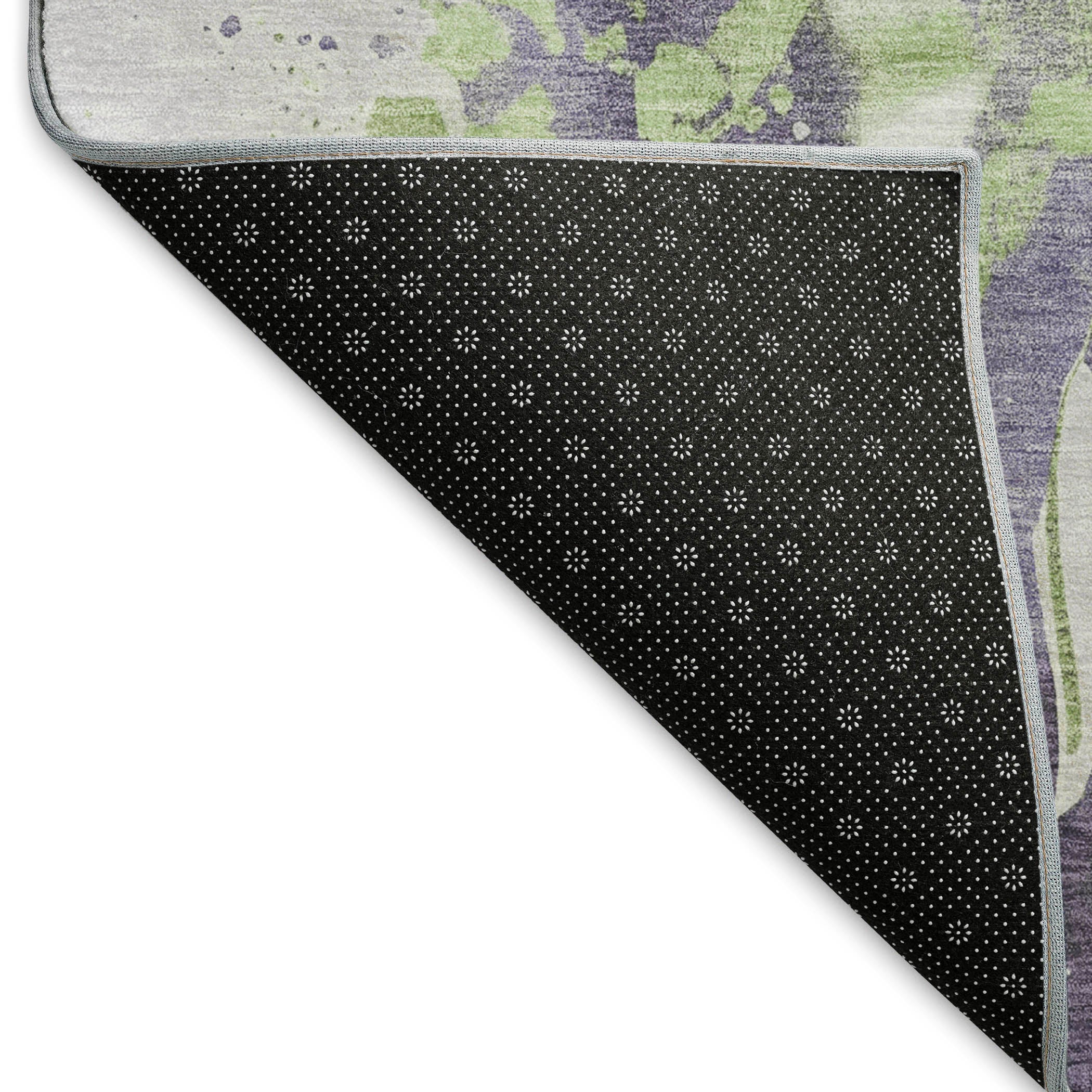 Mdina Machine Washable Transitional Purple Rug 1'8" x 2'6" #shape_Rectangle