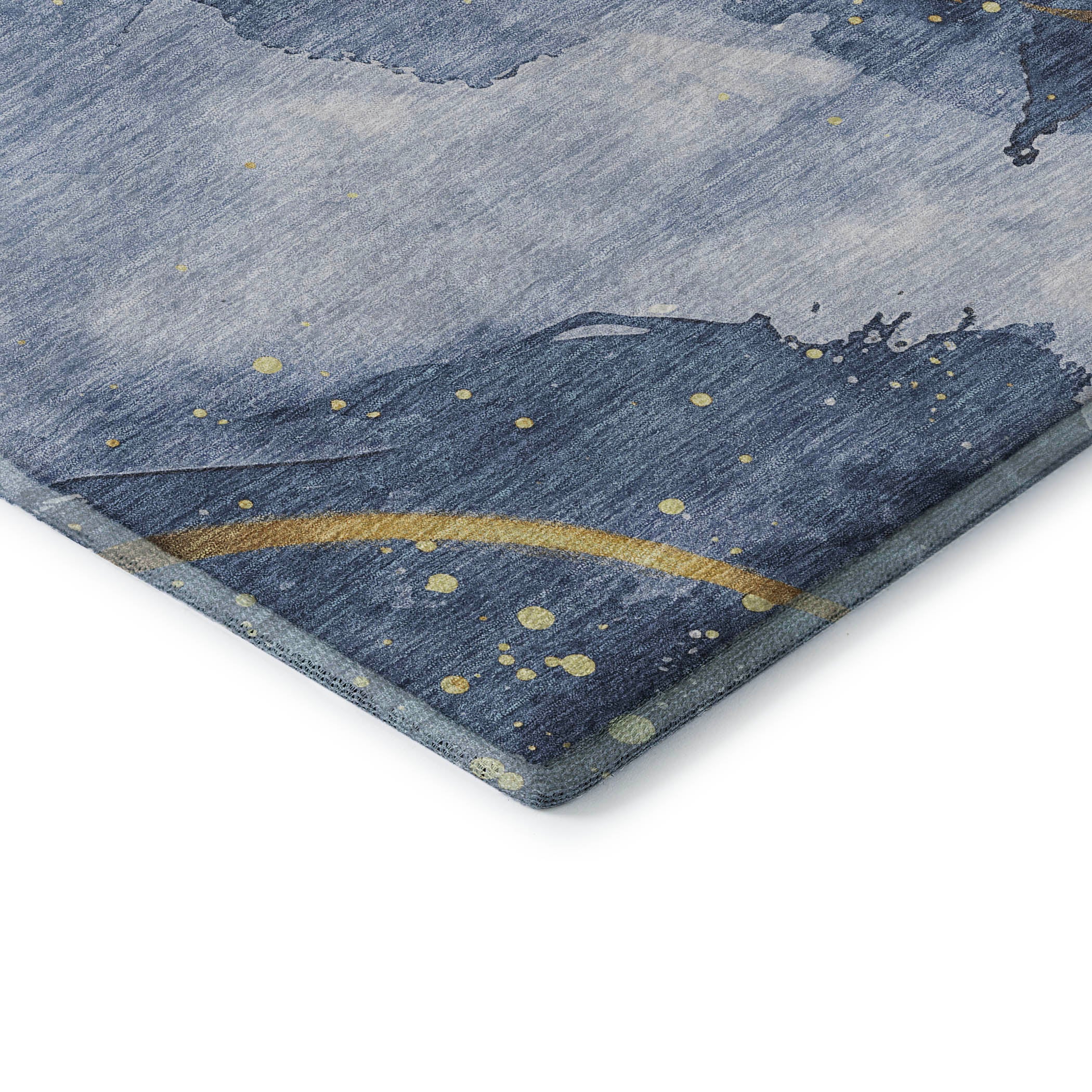 Seville Machine Washable Transitional Blue Rug 1'8" x 2'6" #shape_Rectangle