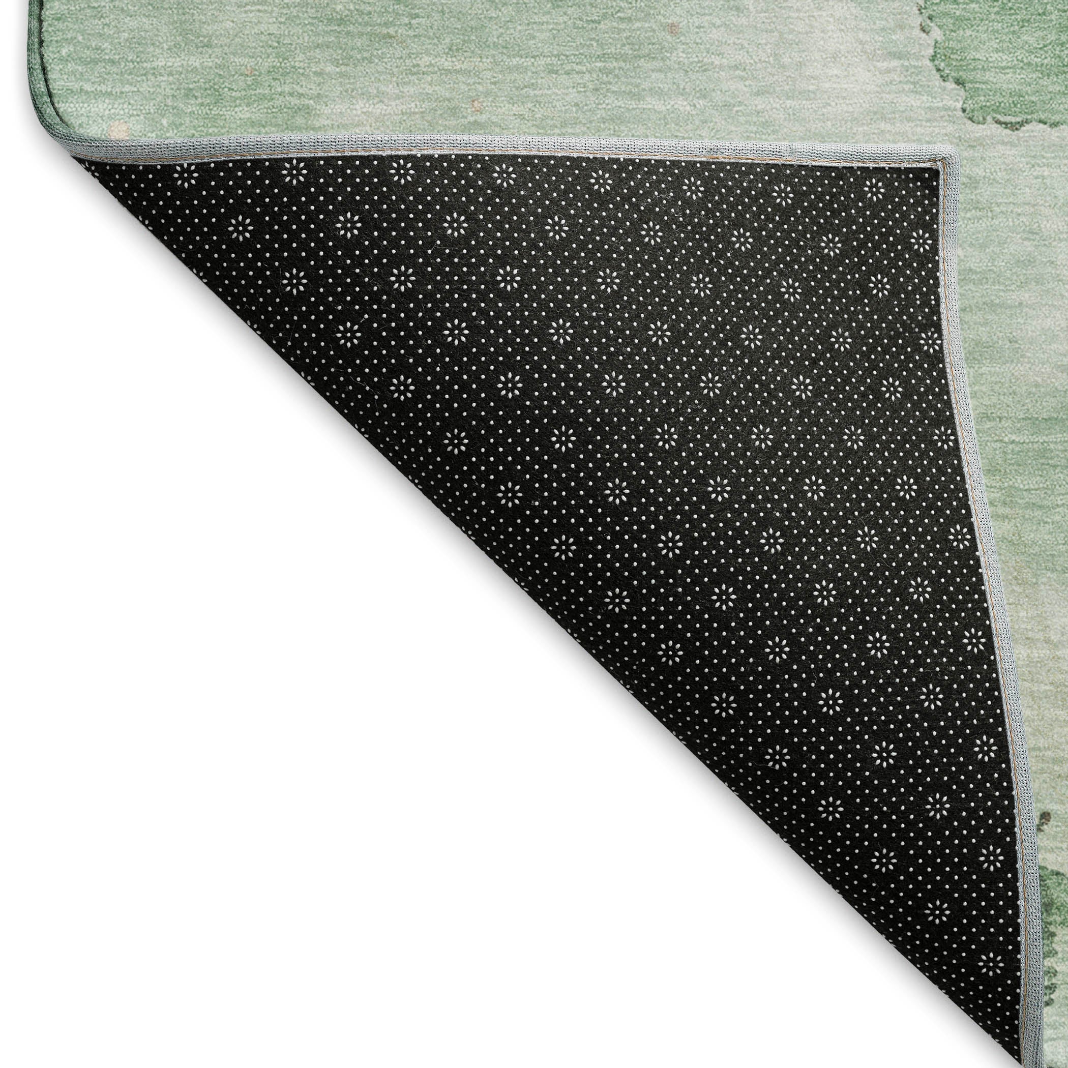 Seville Machine Washable Transitional Green Rug 1'8" x 2'6" #shape_Rectangle