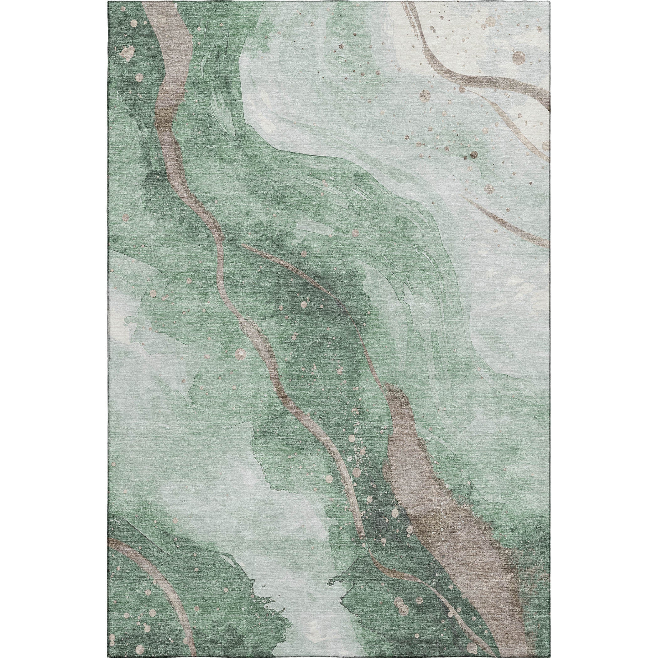 Seville Machine Washable Transitional Green Rug 2'6" x 3'10" #shape_Rectangle