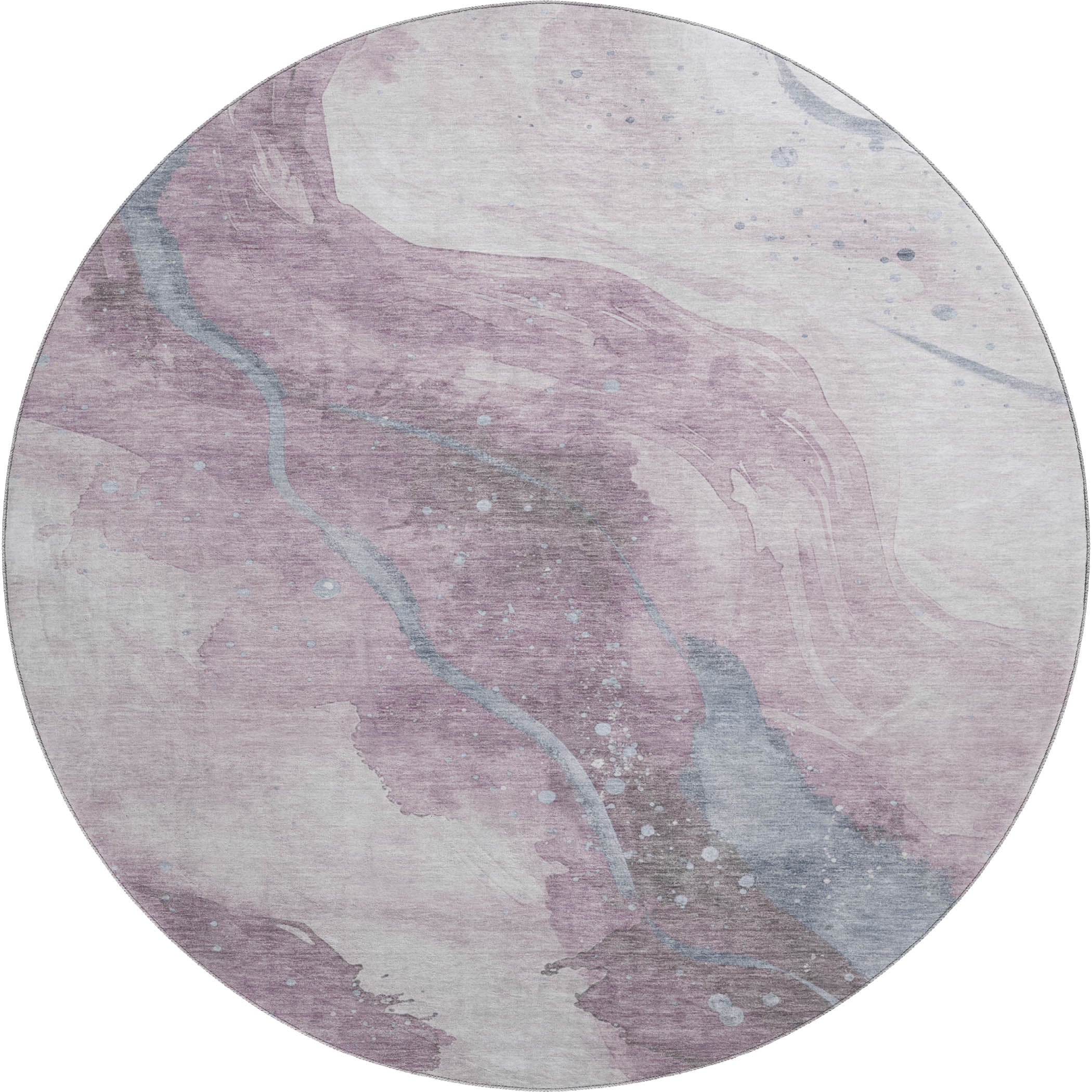 Seville Machine Washable Transitional Lavender Purple Rug 8' x 8' #shape_Round