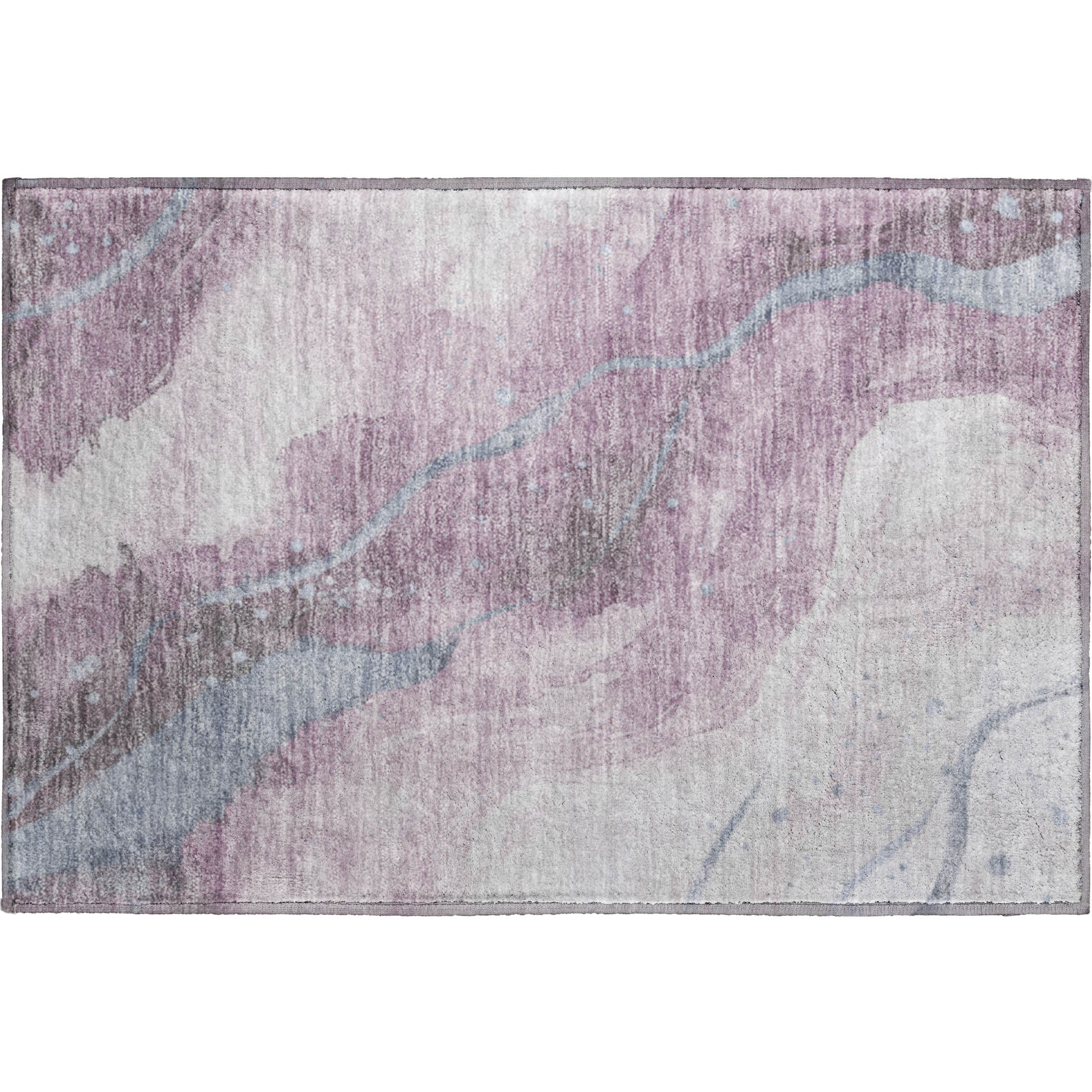 Seville Machine Washable Transitional Lavender Purple Rug 1'8" x 2'6" #shape_Rectangle