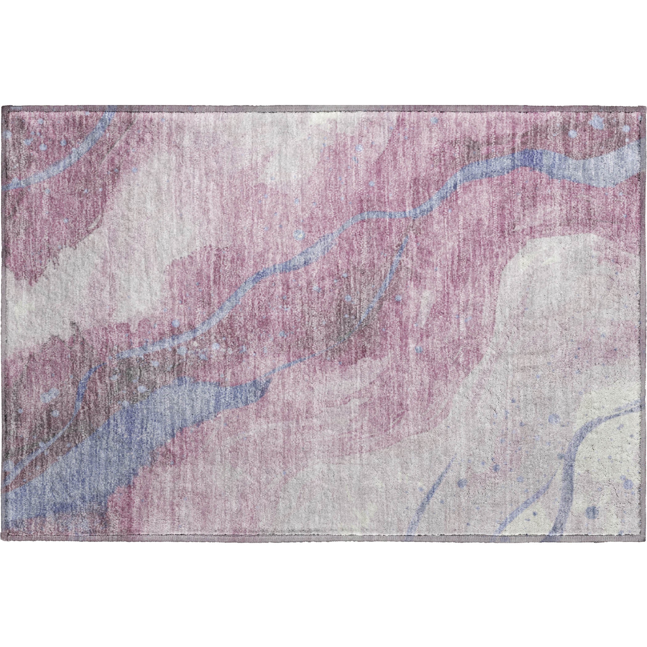 Seville Machine Washable Transitional Mauve Pink Rug 1'8" x 2'6" #shape_Rectangle