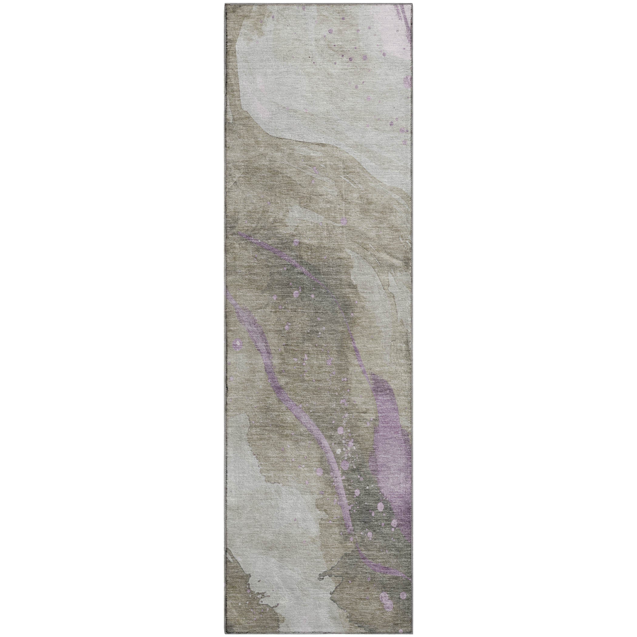 Seville Machine Washable Transitional Taupe Brown Rug 2'3" x 7'6" #shape_Runner