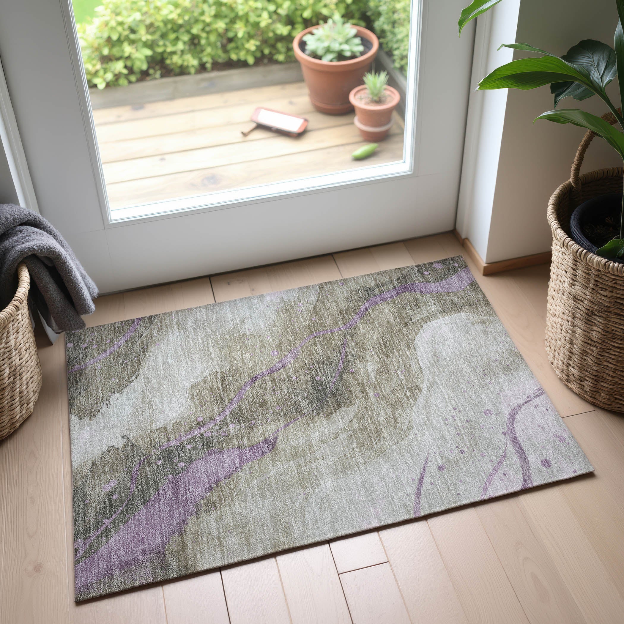 Seville Machine Washable Transitional Taupe Brown Rug 1'8" x 2'6" #shape_Rectangle