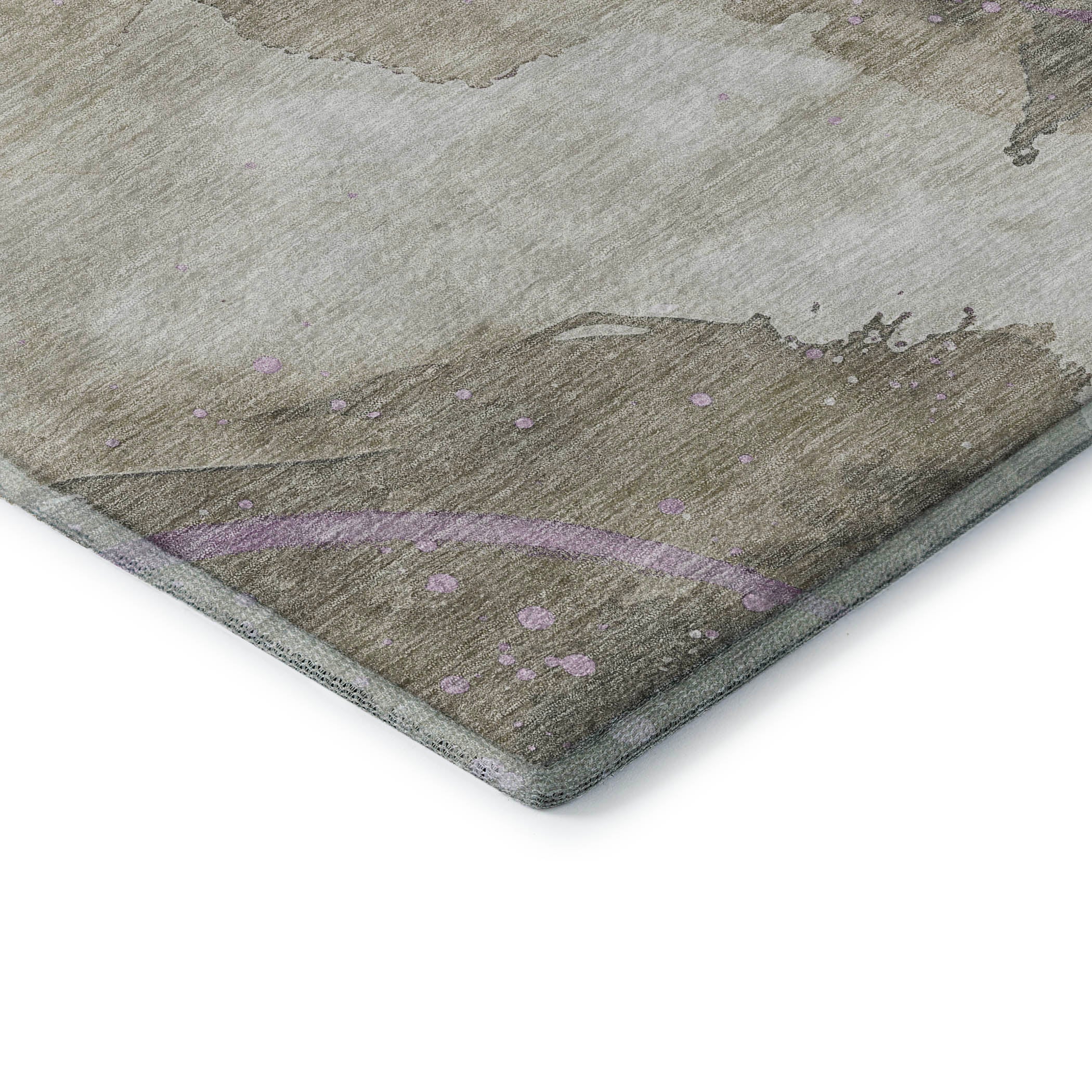 Seville Machine Washable Transitional Taupe Brown Rug 1'8" x 2'6" #shape_Rectangle