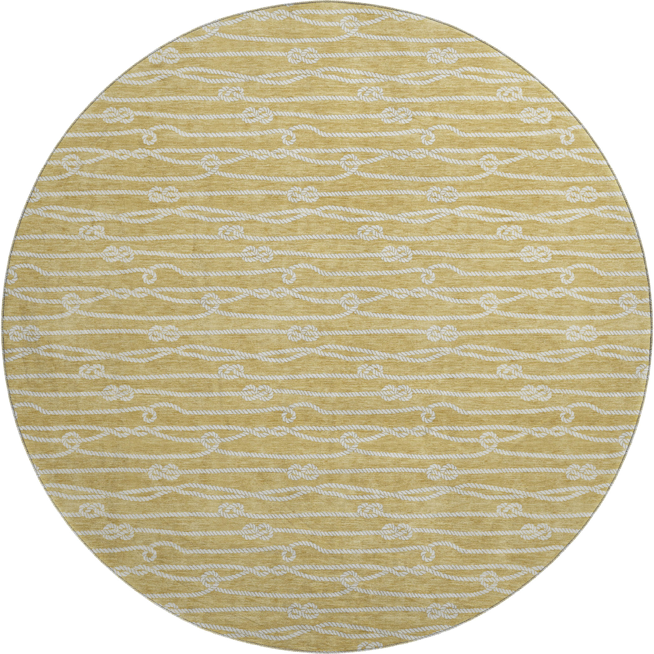 Reykjavik Machine Washable Coastal Gold Rug 8' x 8' #shape_Round