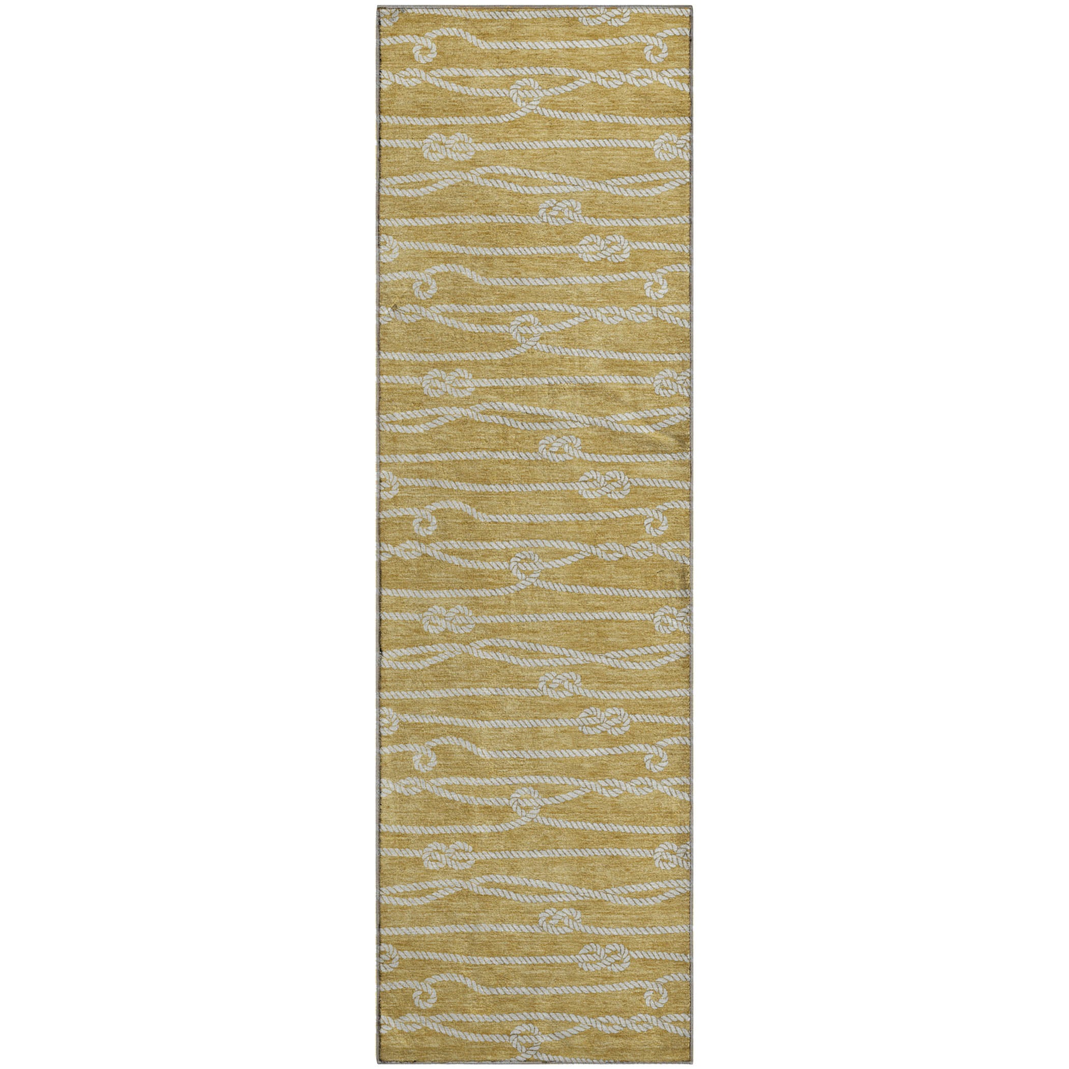 Reykjavik Machine Washable Coastal Gold Rug 2'3" x 7'6" #shape_Runner