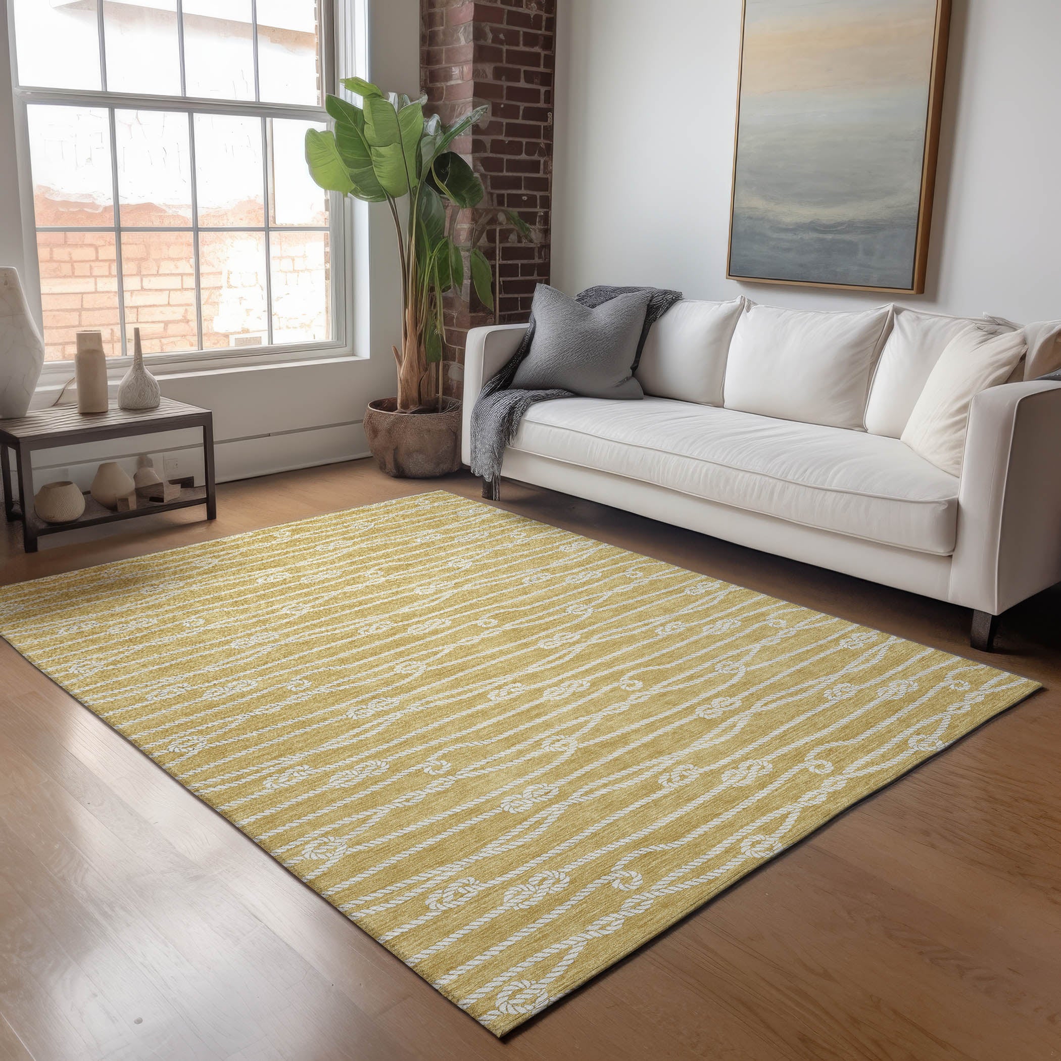 Reykjavik Machine Washable Coastal Gold Rug 2'6" x 3'10" #shape_Rectangle