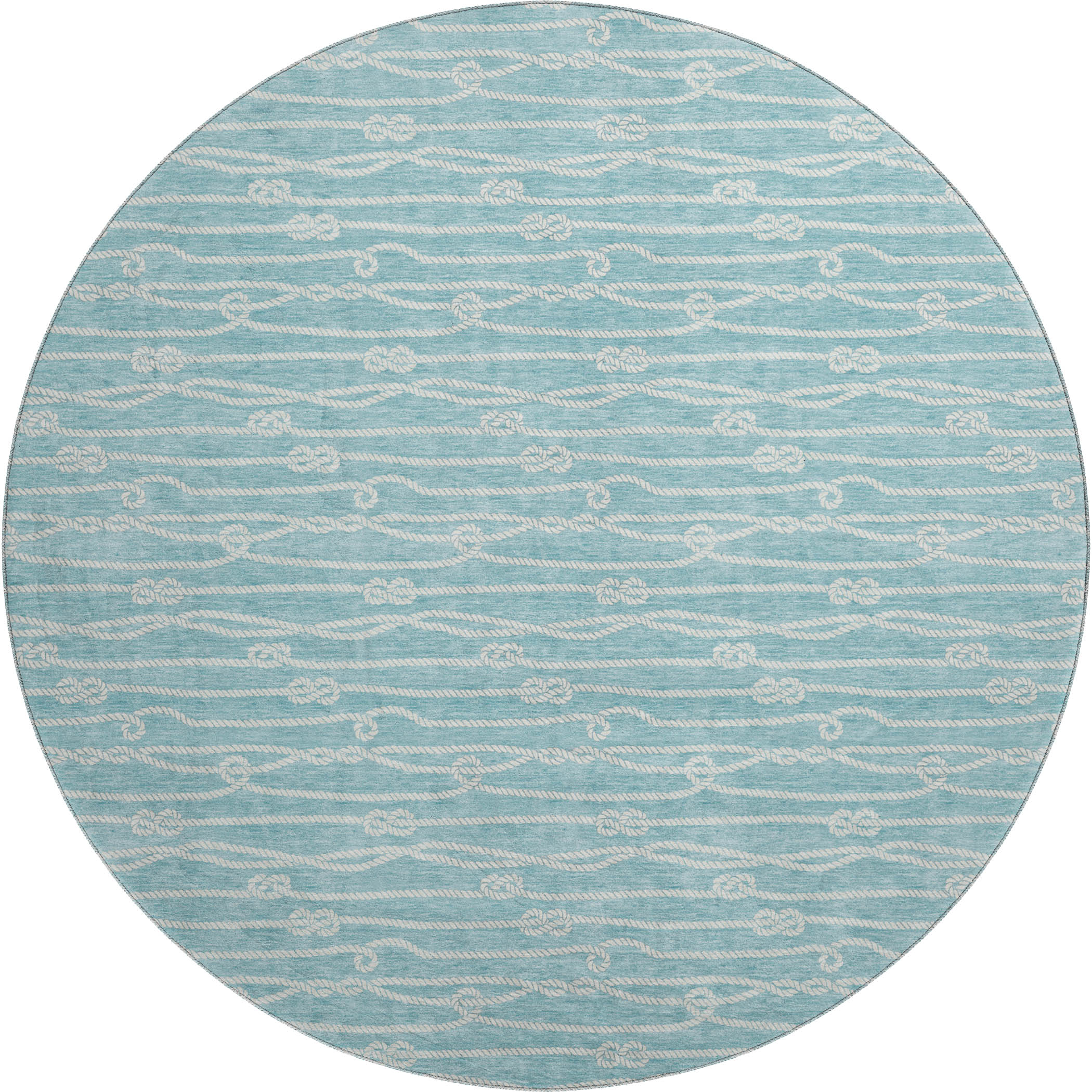 Reykjavik Machine Washable Coastal Lagoon Blue Rug 8' x 8' #shape_Round