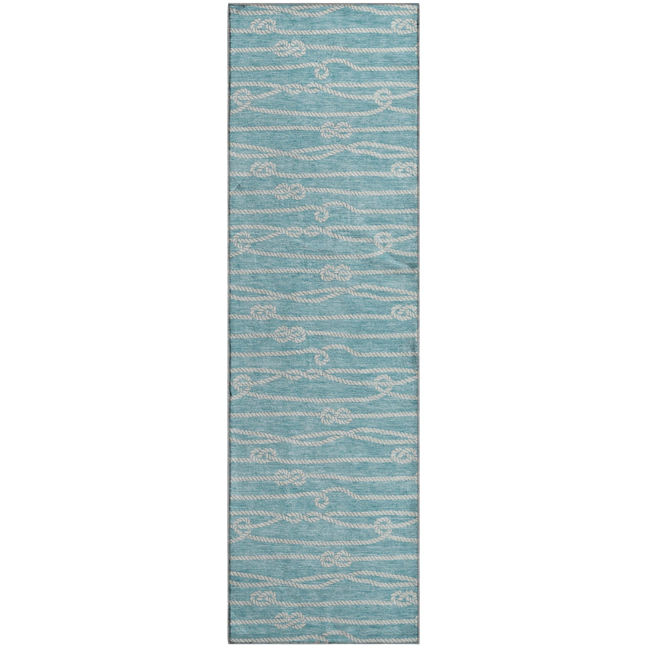 Reykjavik Machine Washable Coastal Lagoon Blue Rug 2'3" x 7'6" #shape_Runner