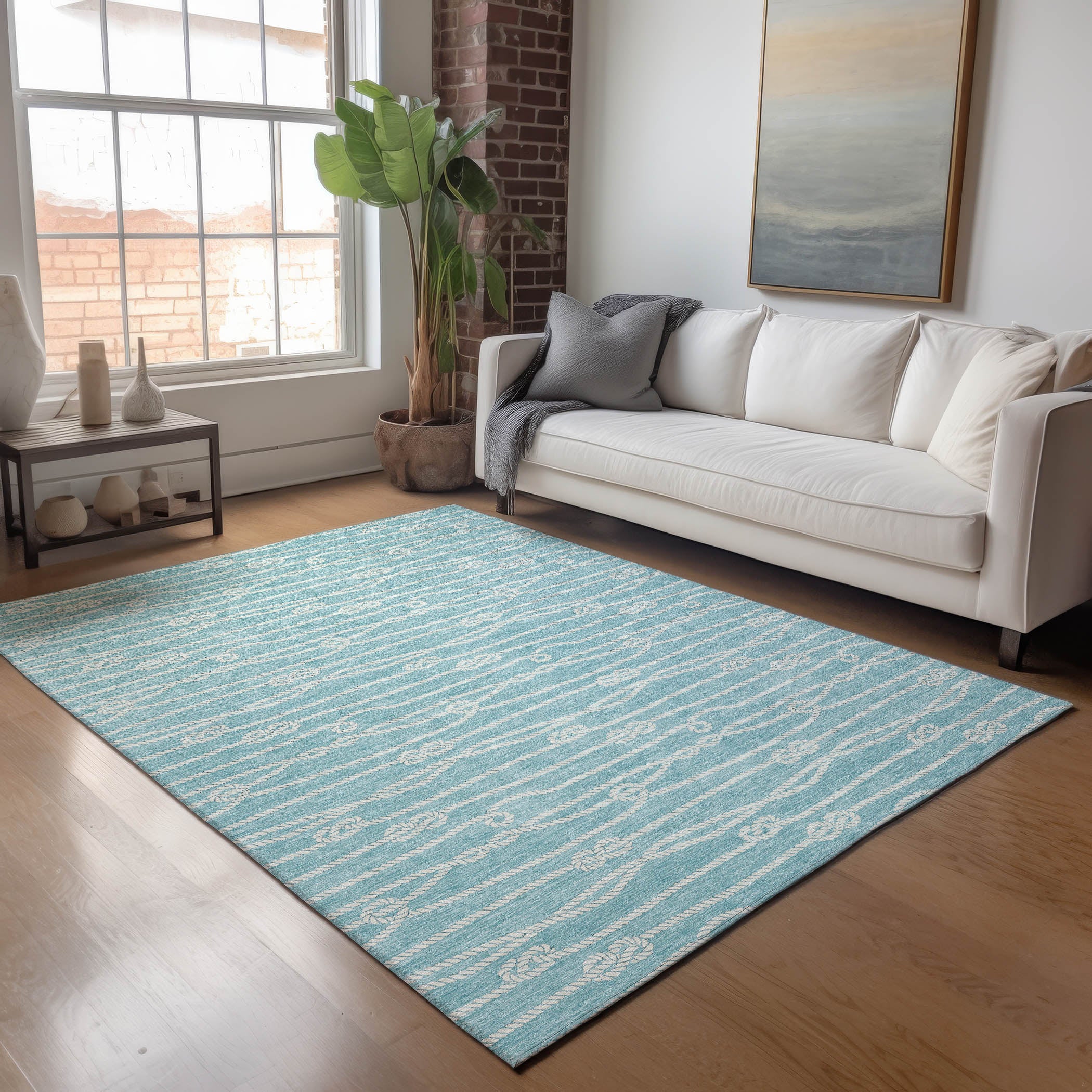 Reykjavik Machine Washable Coastal Lagoon Blue Rug 2'6" x 3'10" #shape_Rectangle