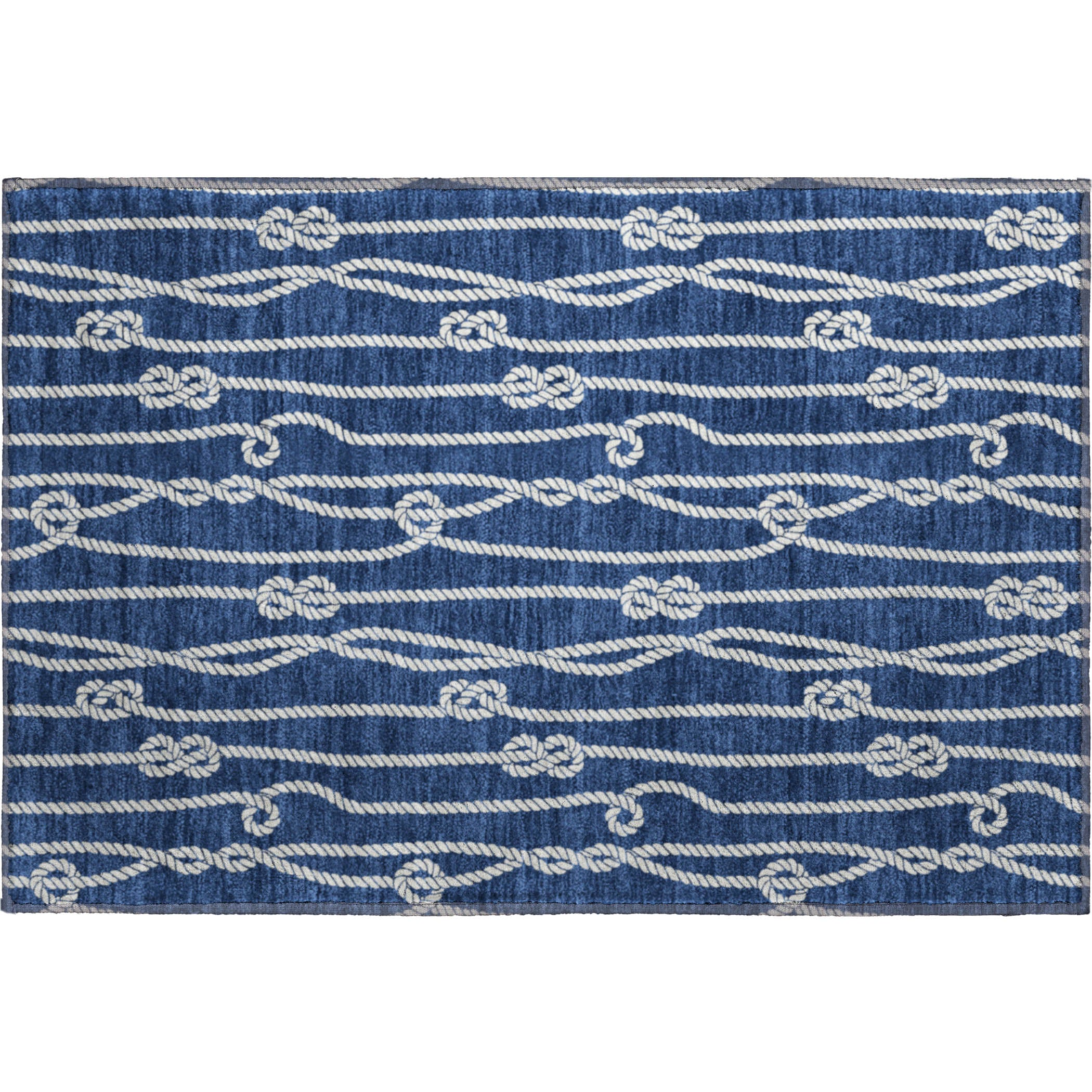 Reykjavik Machine Washable Coastal Navy Blue Rug 1'8" x 2'6" #shape_Rectangle