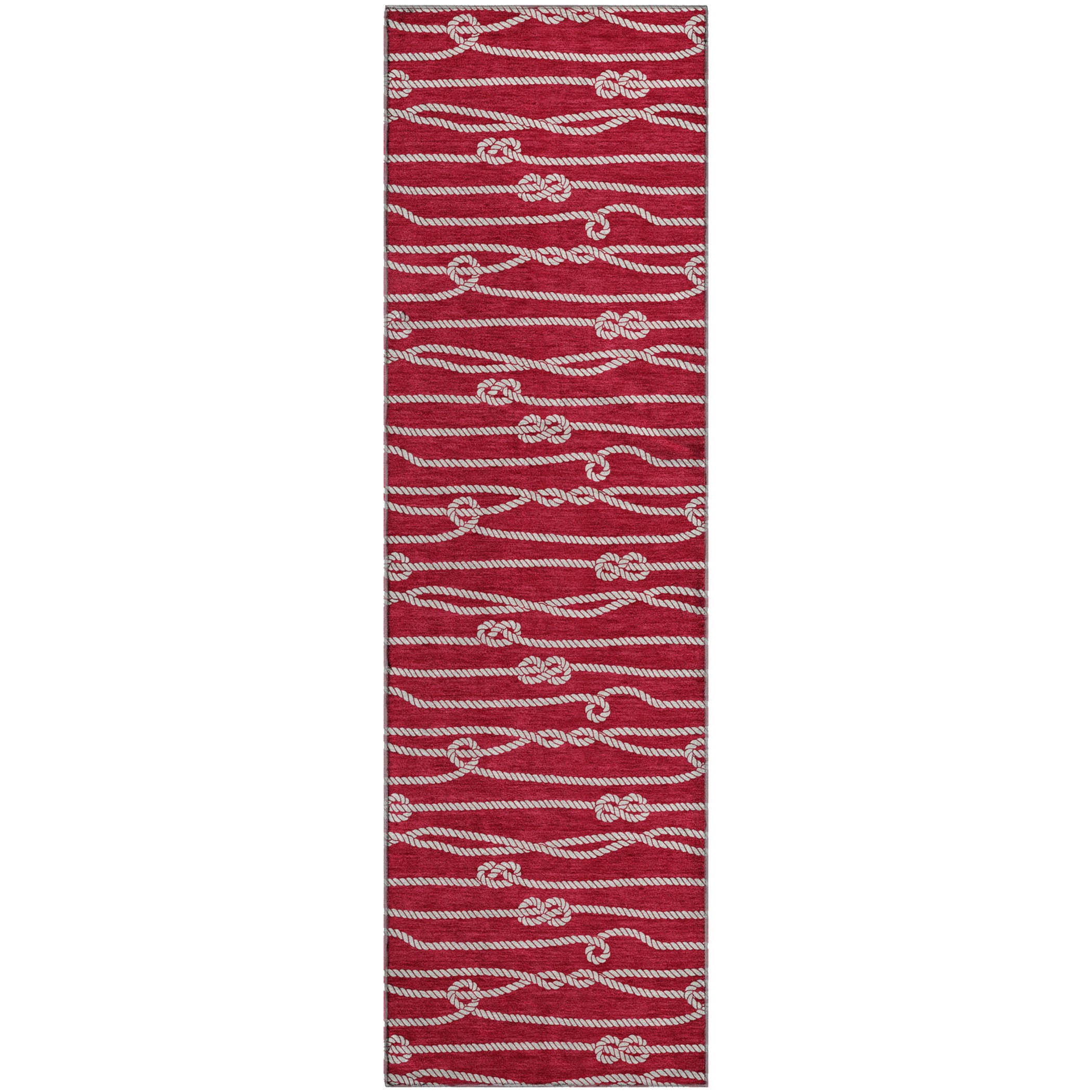 Reykjavik Machine Washable Coastal Red Rug 2'3" x 7'6" #shape_Runner