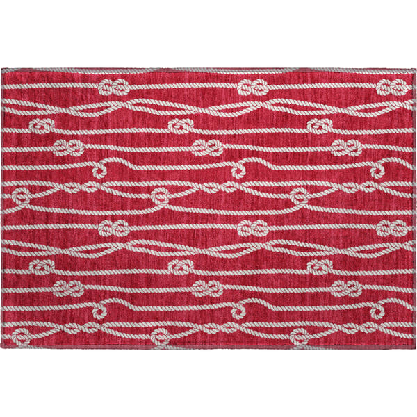 Reykjavik Machine Washable Coastal Red Rug 1'8" x 2'6"