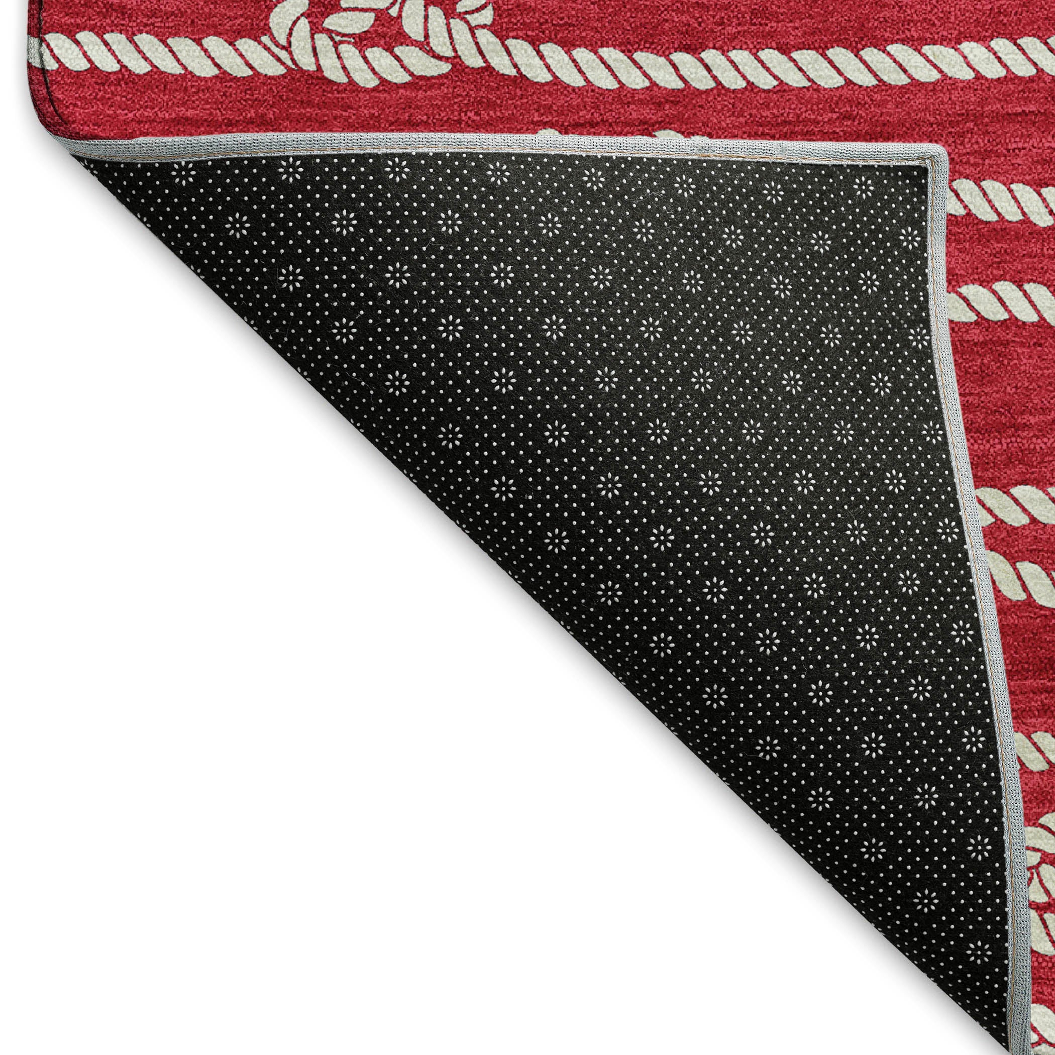 Reykjavik Machine Washable Coastal Red Rug 1'8" x 2'6" #shape_Rectangle