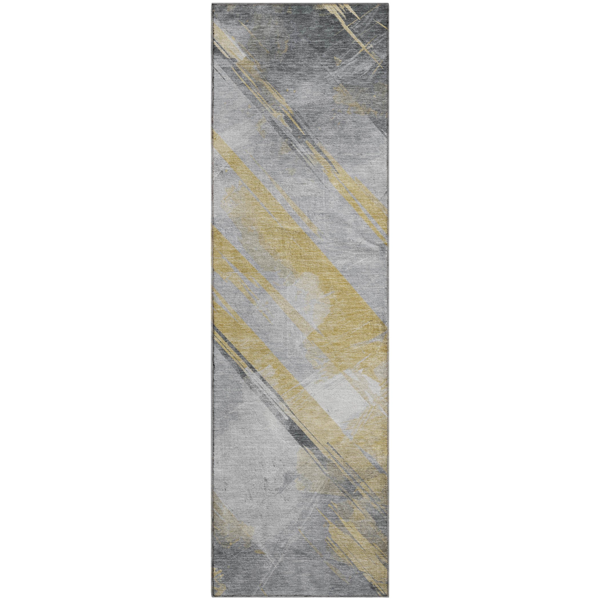 Seoul Machine Washable Transitional Gold Rug 2'3" x 7'6" #shape_Runner