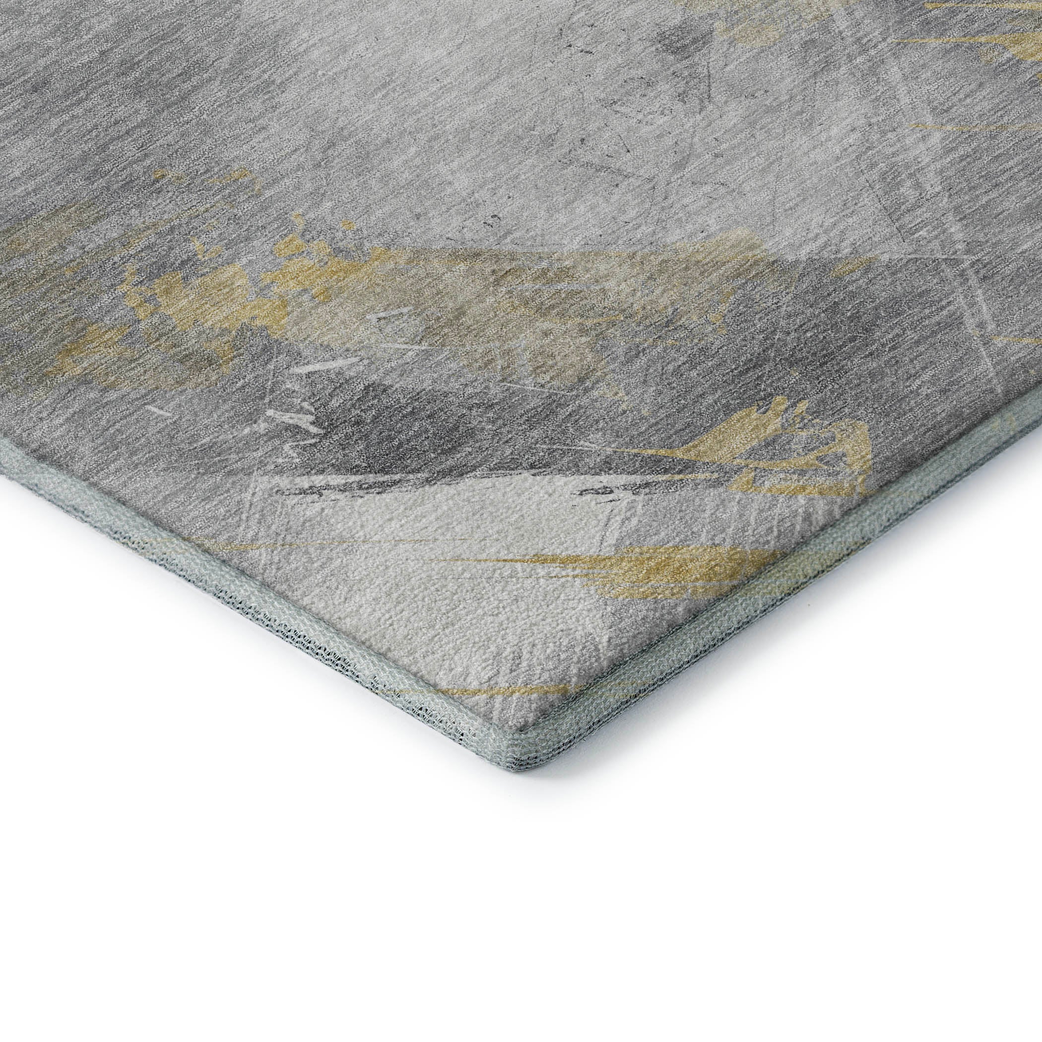 Seoul Machine Washable Transitional Gold Rug 1'8" x 2'6" #shape_Rectangle
