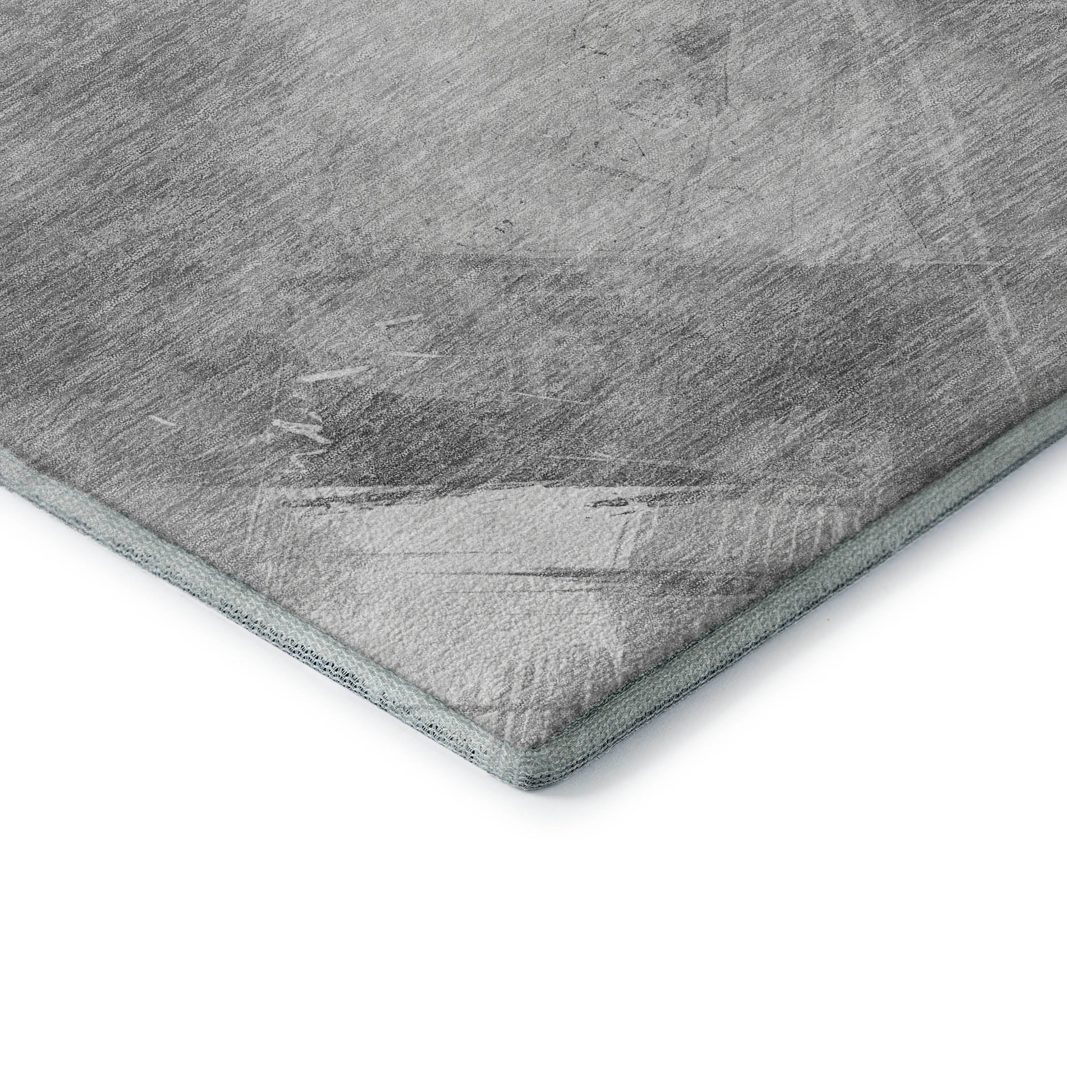 Seoul Machine Washable Transitional Gray Rug 1'8" x 2'6" #shape_Rectangle