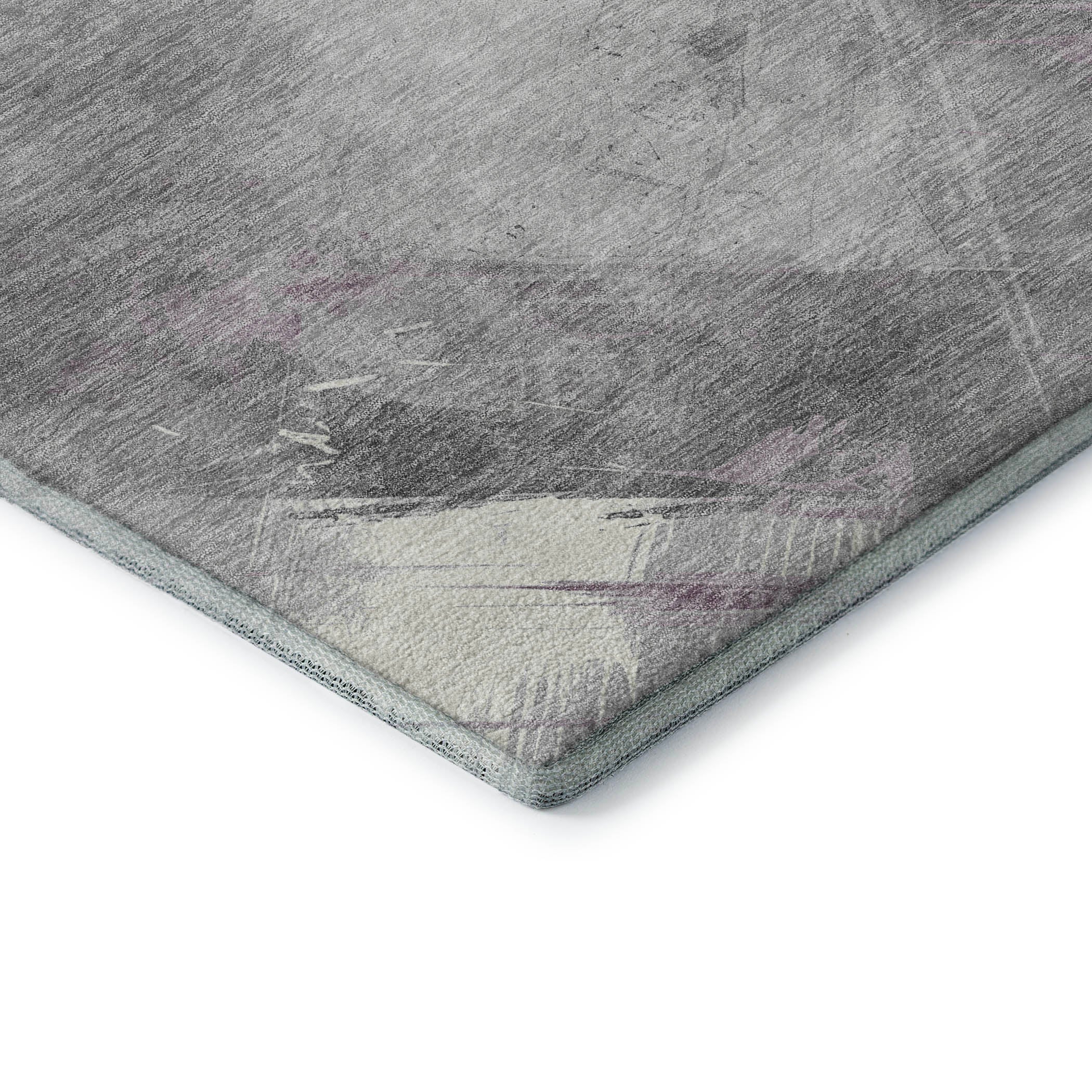 Seoul Machine Washable Transitional Lavender Purple Rug 1'8" x 2'6" #shape_Rectangle