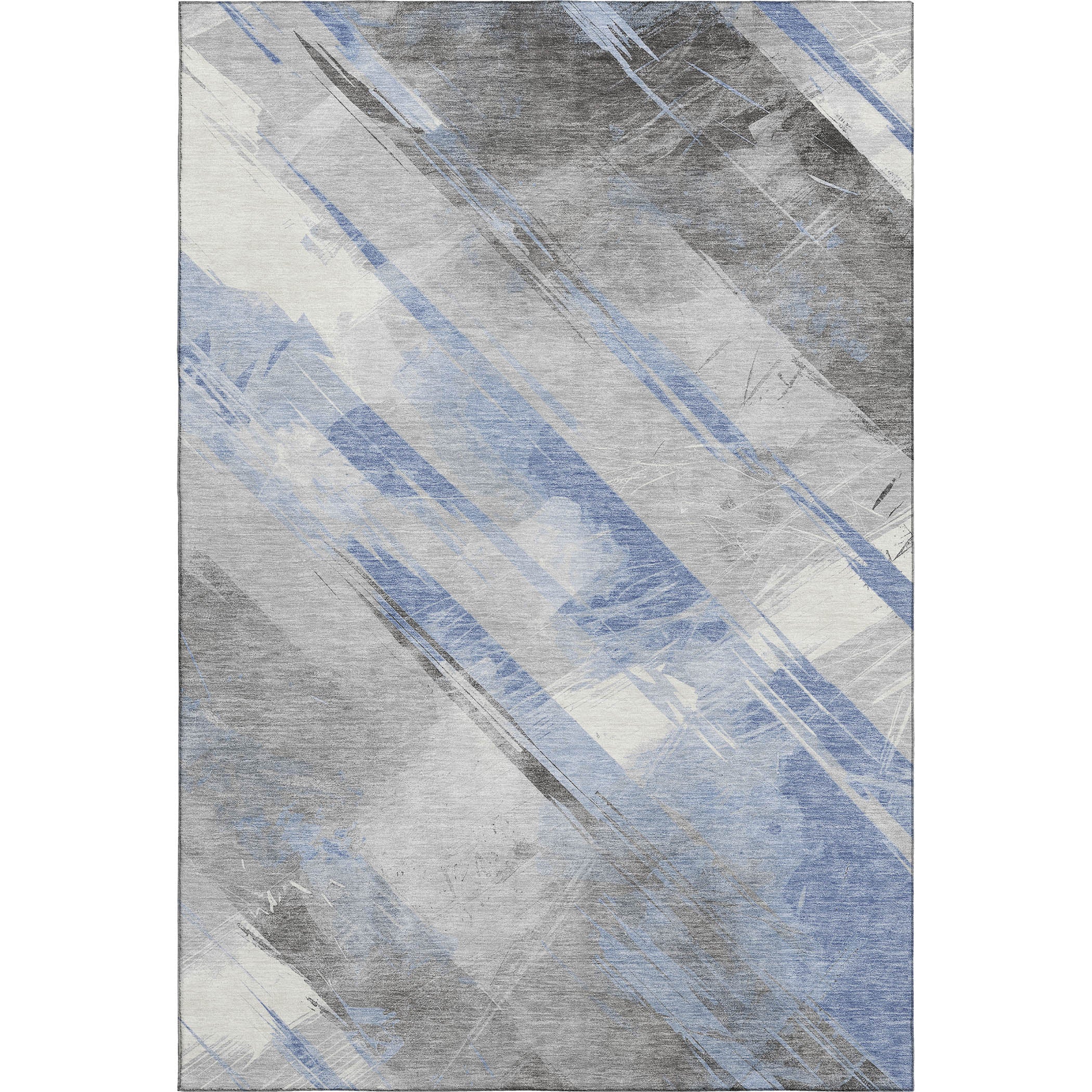 Seoul Machine Washable Transitional Sky Blue Rug 2'6" x 3'10" #shape_Rectangle