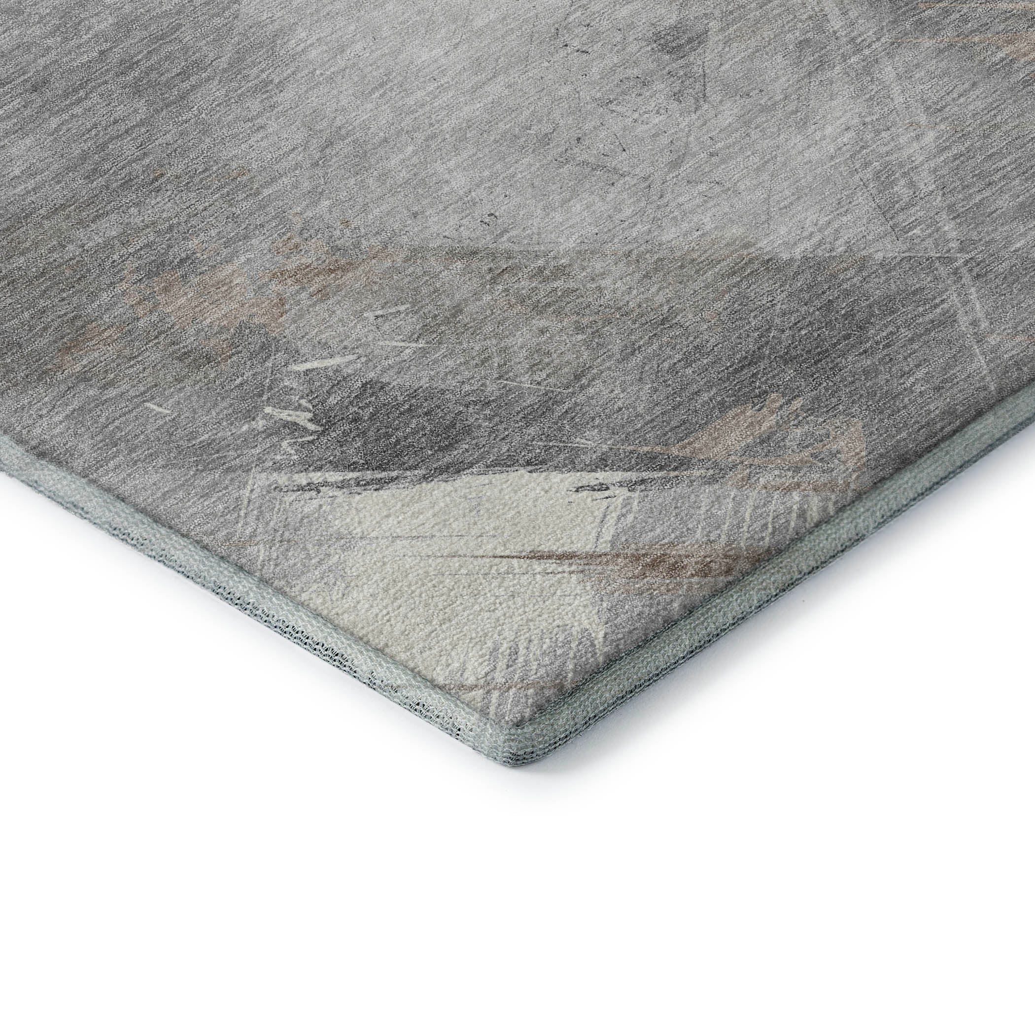 Seoul Machine Washable Transitional Taupe Brown Rug 1'8" x 2'6" #shape_Rectangle