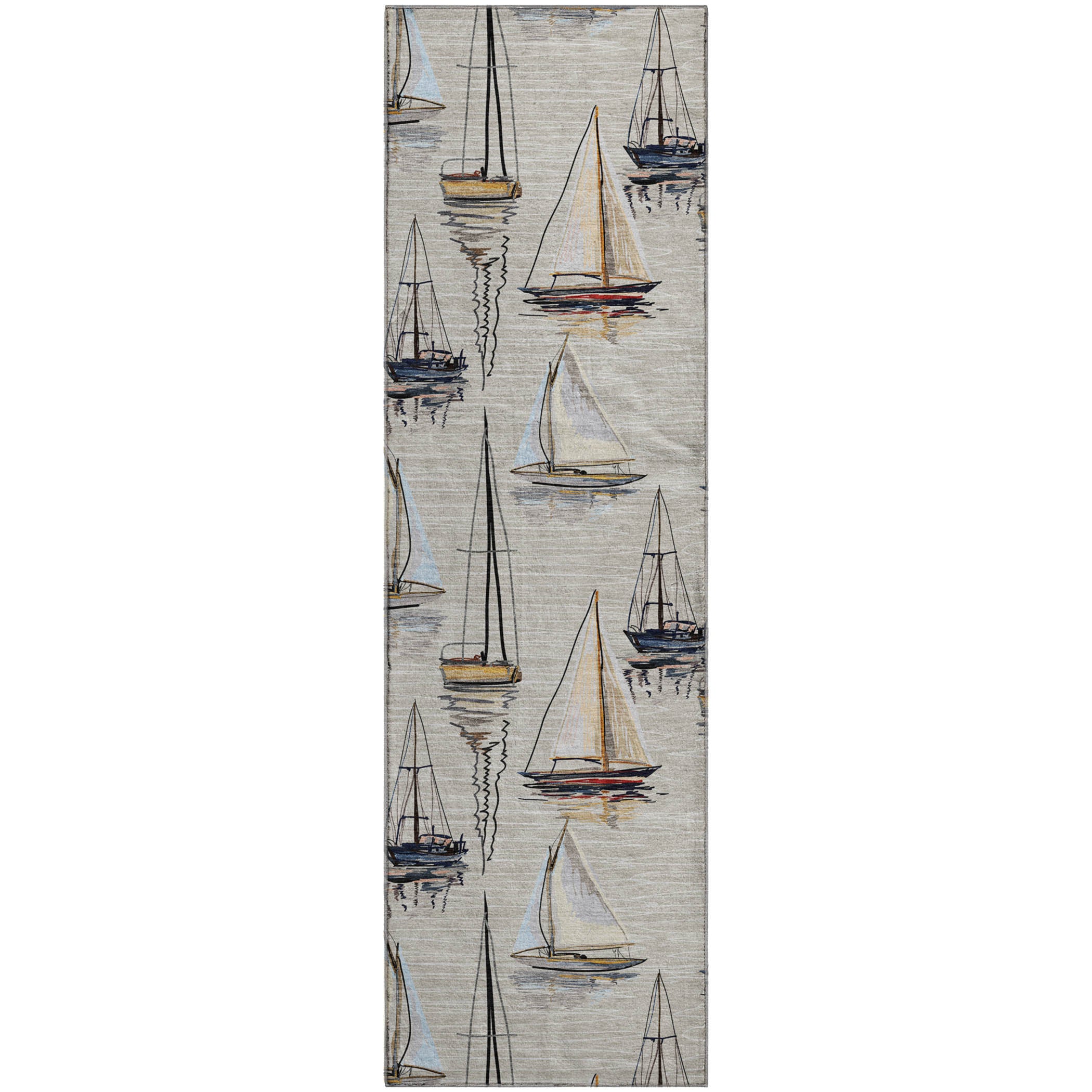 Dublin Machine Washable Coastal Ivory Rug 2'3" x 7'6" #shape_Runner