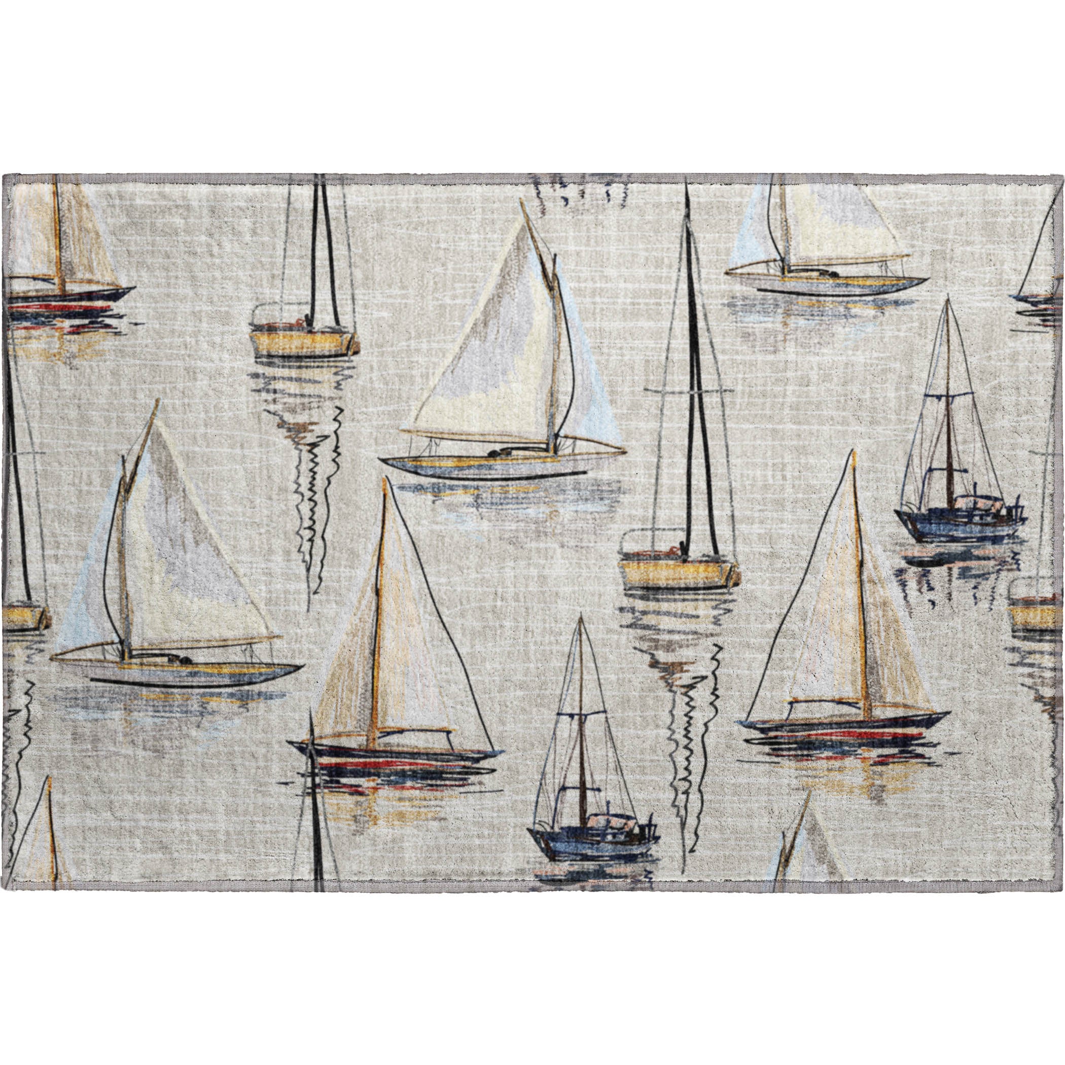 Dublin Machine Washable Coastal Ivory Rug 1'8" x 2'6" #shape_Rectangle