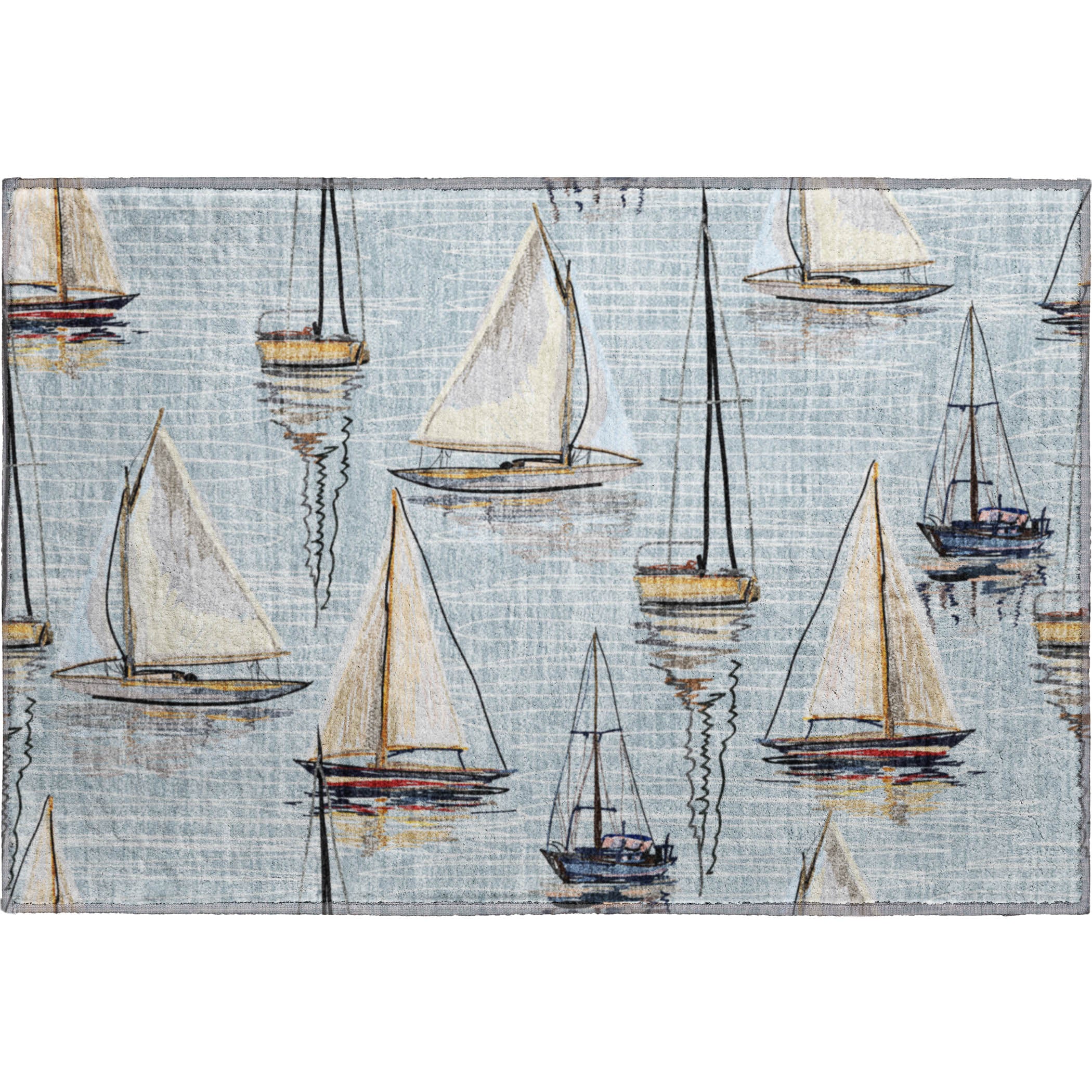 Dublin Machine Washable Coastal Sky Blue Rug 1'8" x 2'6" #shape_Rectangle